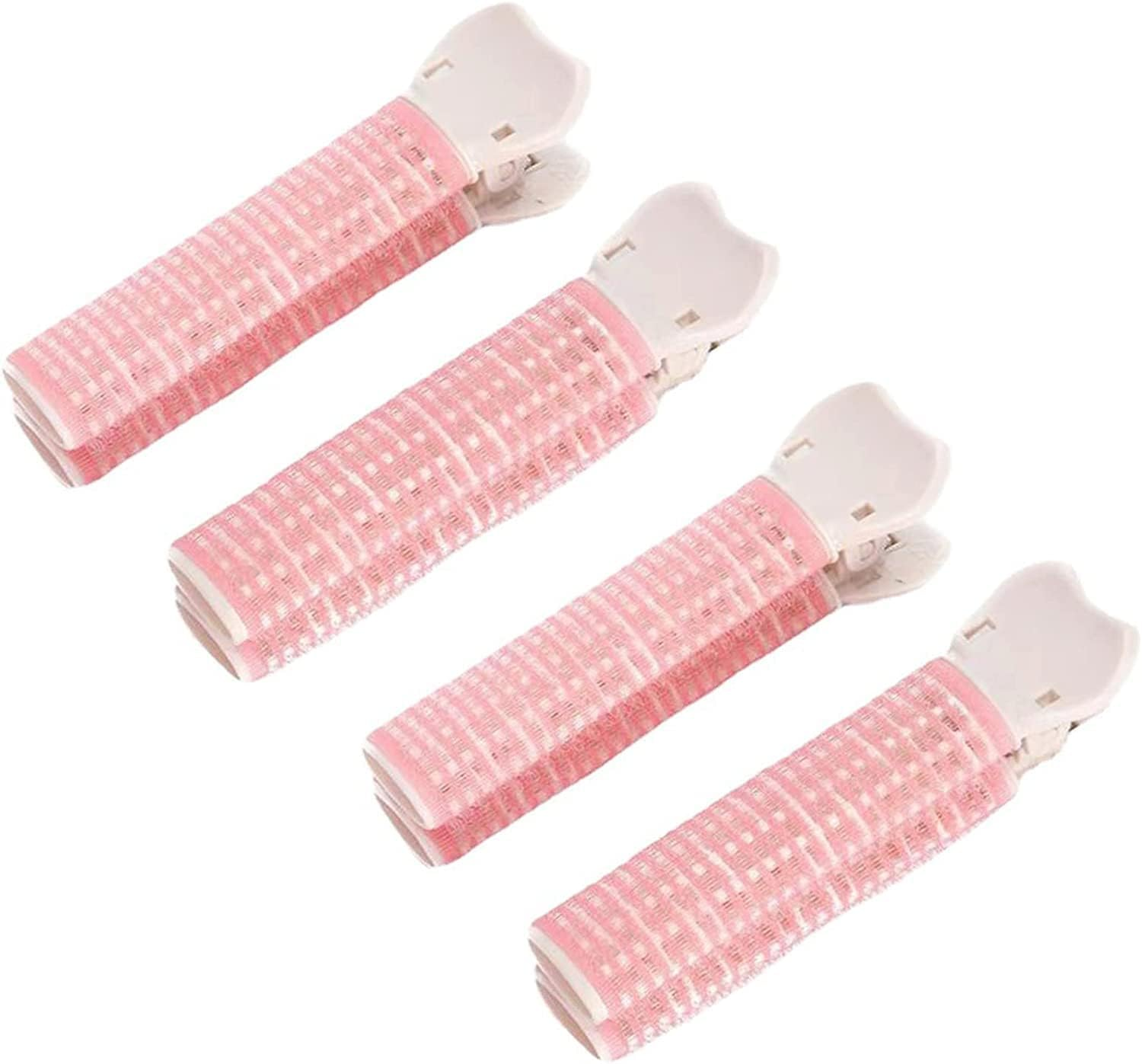 Jjlfresheners Hair Rollers with Clip, 4PCS Volumizing Hair Root Clips Bangs Curler DIY Hair Styling Accessories Tool, Pink image number 1