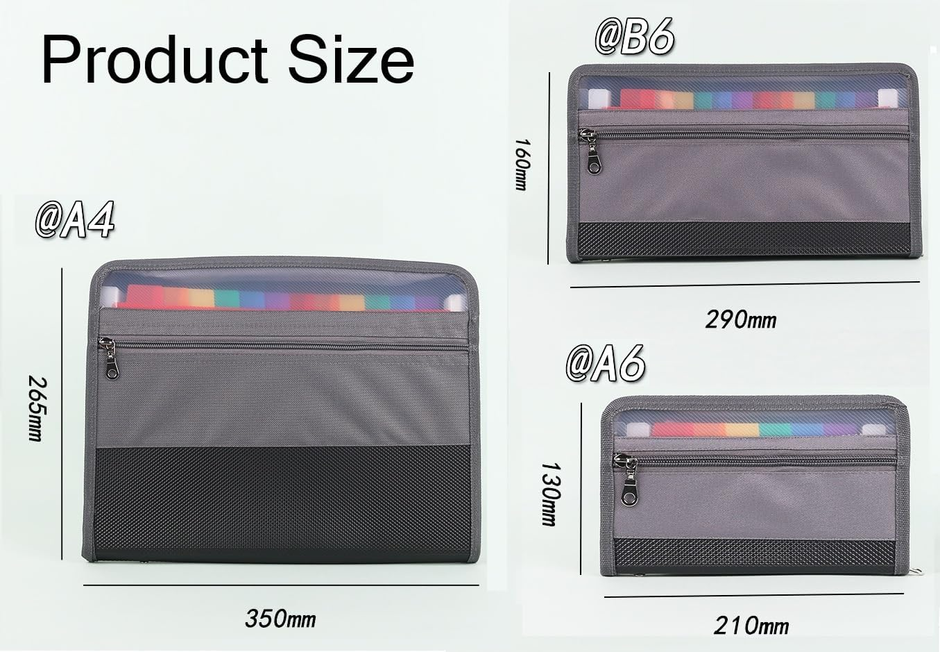 Expanding File Folder with Zipper &ndash; 13 Pockets Document Organizer, Portable Accordion Document Wallet for Home/Office/School, Includes 24 Multicolor Labels (Black) (A6-Size) image number 3