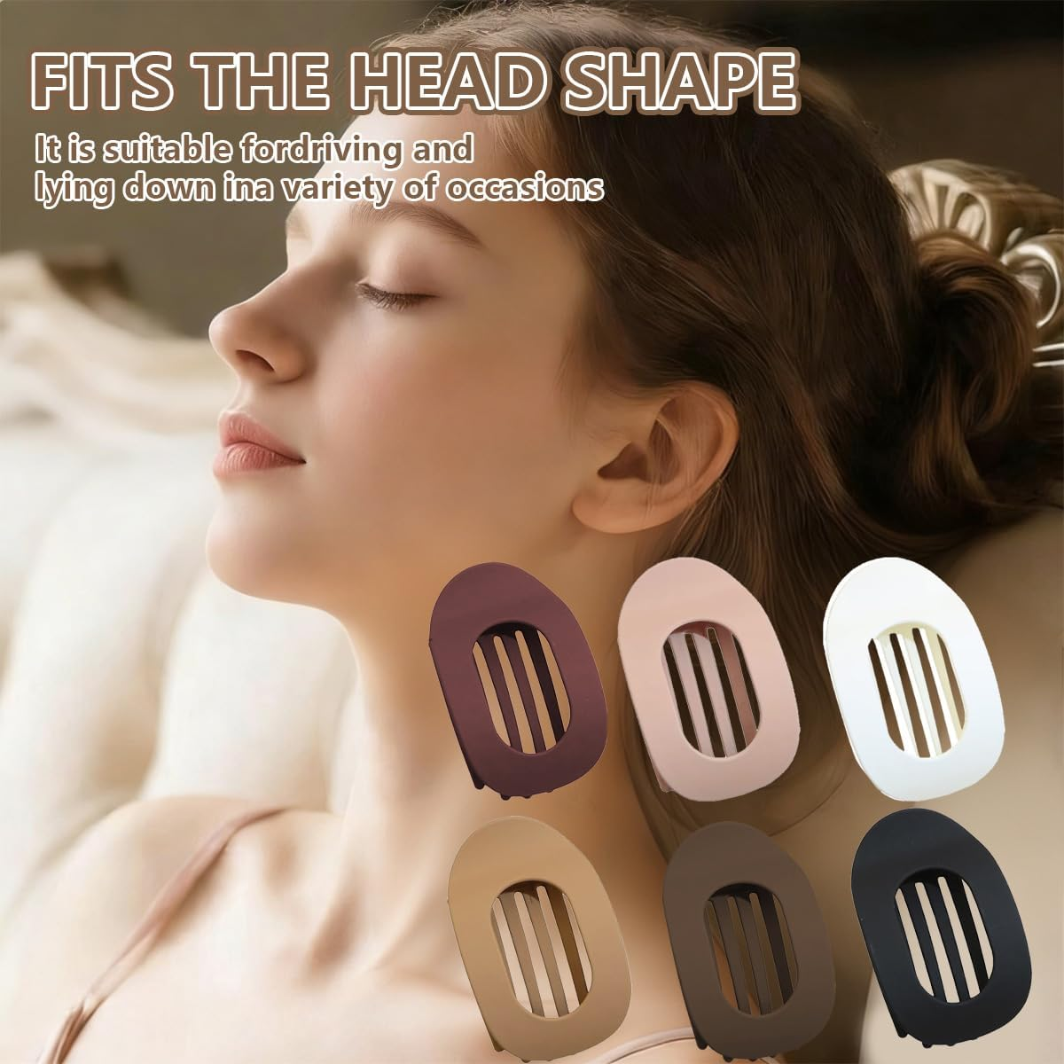 Pack of 6 Women'S Flat Hair Clips, Flat Hair Clips, Ladies, Duck Beak Hairs Clip, Strong Hold, French Flat Hairs Clips for Thick or Thin Hairs, Flat for Everyday, Sports, Driving, Oval Design