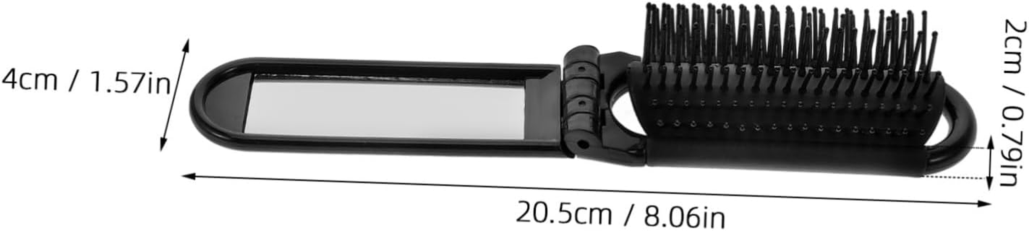 BESTYASH Foldable Hair Brush with Mirror Lightweight Portable Travel Brush for Quick Grooming Compact Design for Purse Gym Swimming and Daily Use Black