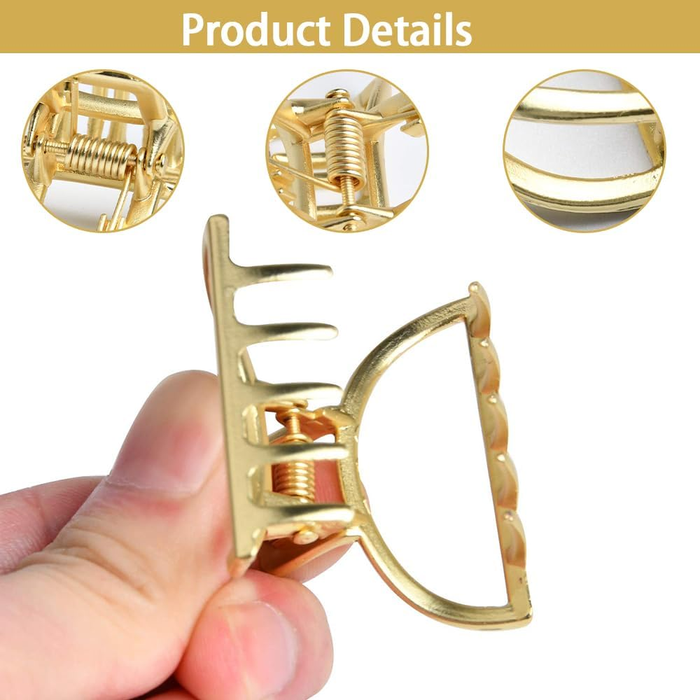 8 Pack Metal Hair Claw Clips,Hair Catches Barrettes,Hair Ornament,Strong Hold Claws,Non-Slip Hair Styling Accessories,Hair Pins,For Women Half Bun image number 3