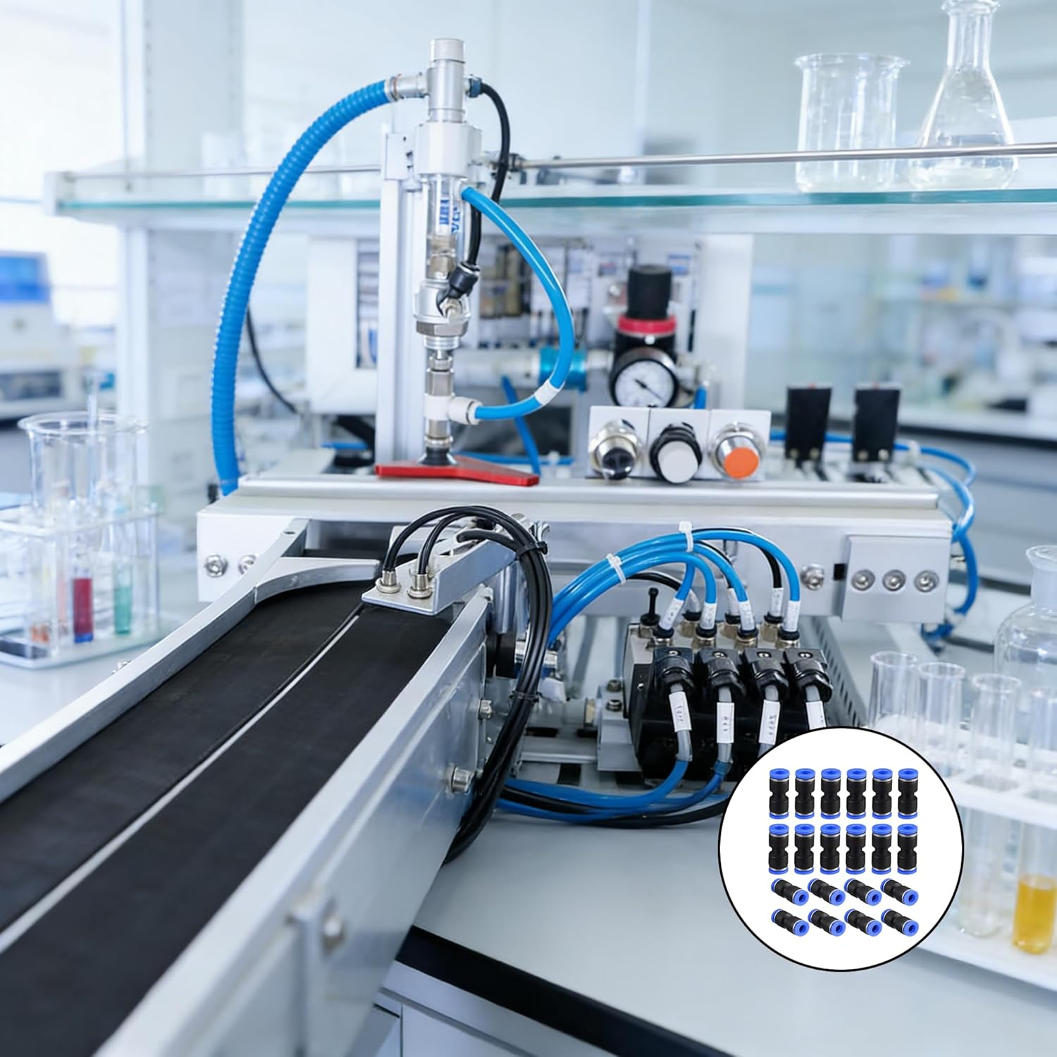 4Mm Straight Push to Connect Fittings, Quick Release Pneumatic Connector Air Line Fitting Plastic Union Pipe Tube Fittings,20Pcs. image number 1