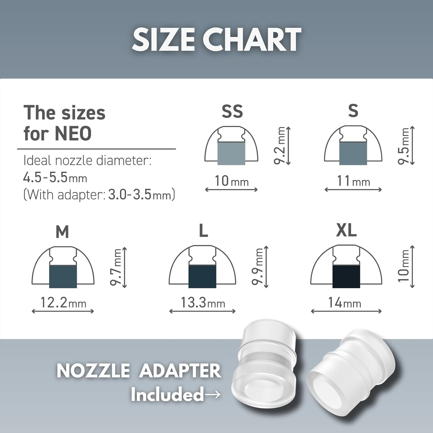 Spinfit NEO for IEM - XL - Silicone Patented Eartips for Replacement, Secure Fit and Supreme Comfort, Reduce Allergic Reaction, One Set Fits Normal and Thin Nozzles (1 Pair)(With Inserts) image number 6