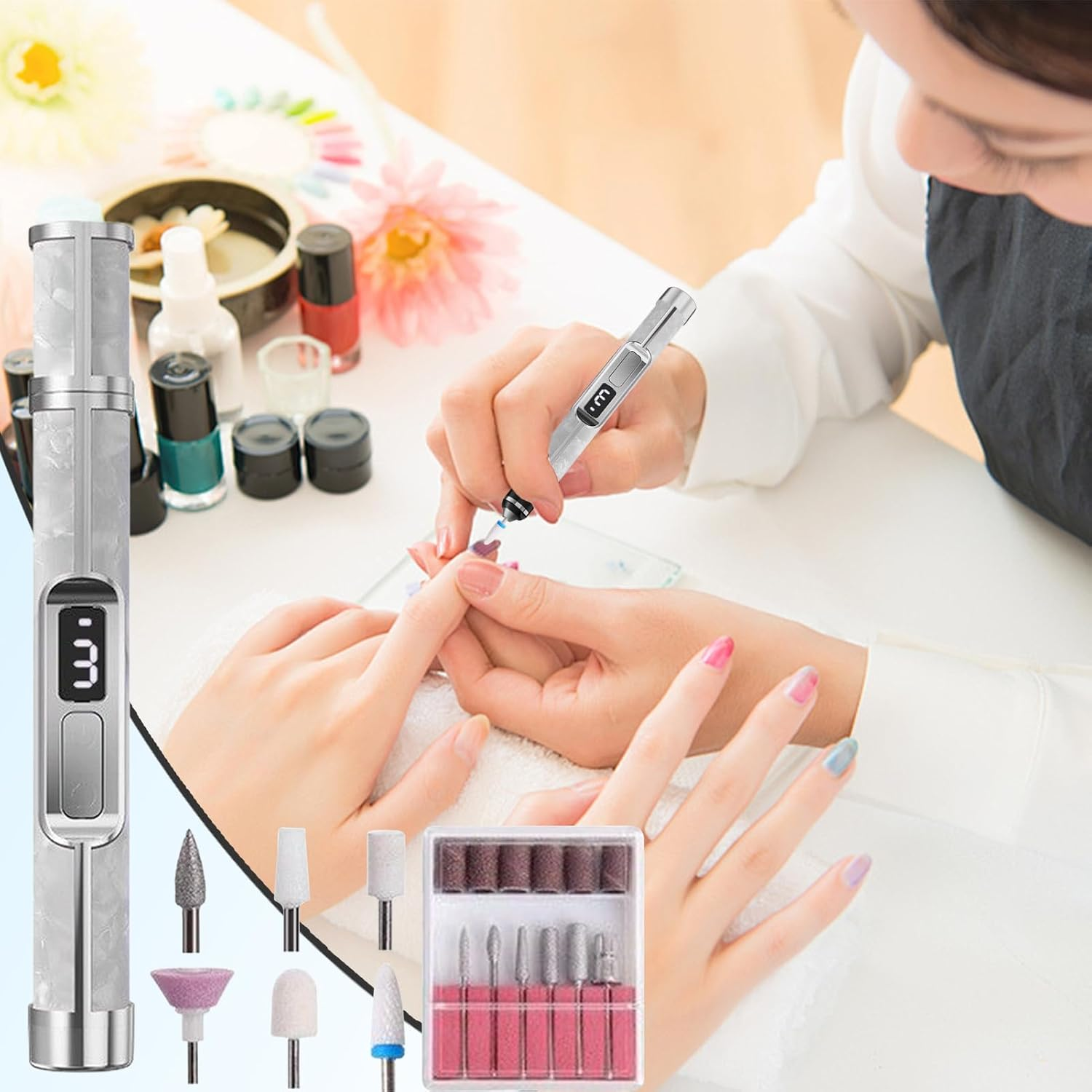 Electric Nail File - 3 Speeds Thick Toenails File,Portable Thick Toenail Fingernail Grinder for Women Girls Men Travel Outdoor Home Foot Callus Removal image number 2