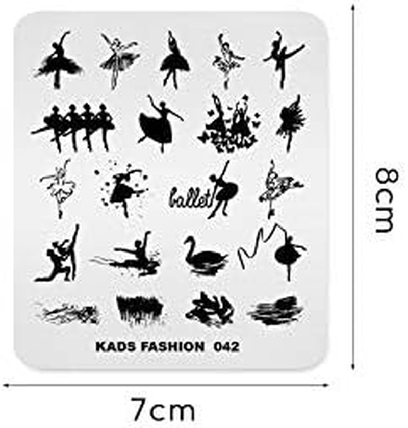 Stamp Stencils for Nail Art Chinese Style Geometry Ballet Swan Theme Templates Manicure Design Printing Tool image number 1