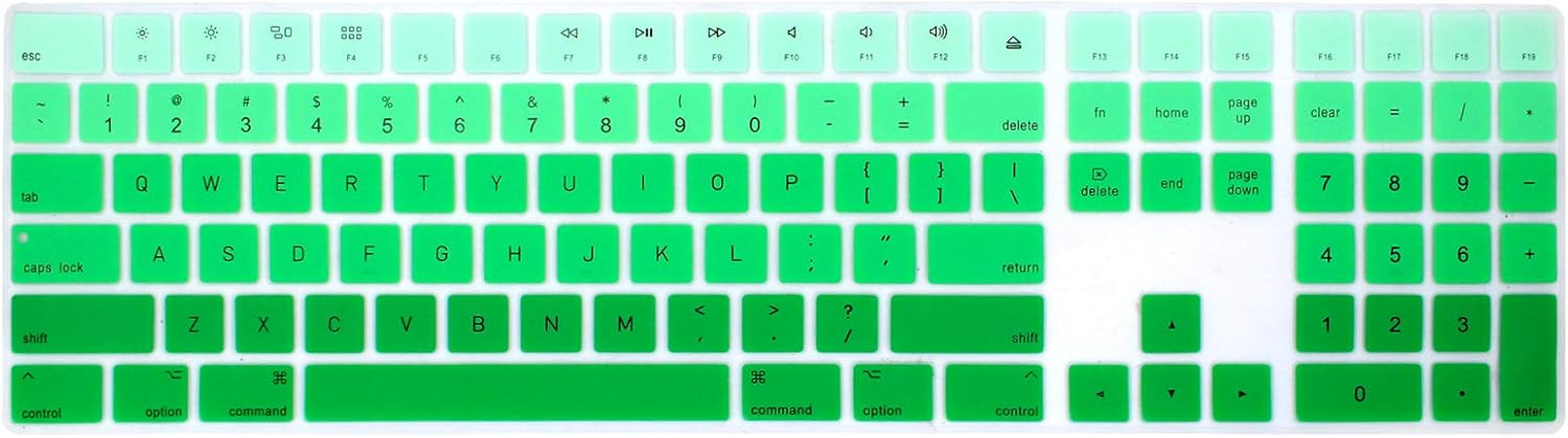 MMDW Ultra Thin Silicone Full Size Wireless Bluetooth Numeric Keyboard Cover Skin for Apple Imac 2017 Latest Magic Keyboard with Numeric Keypad MQ052LL/A A1843 US Layout Ombre Pink