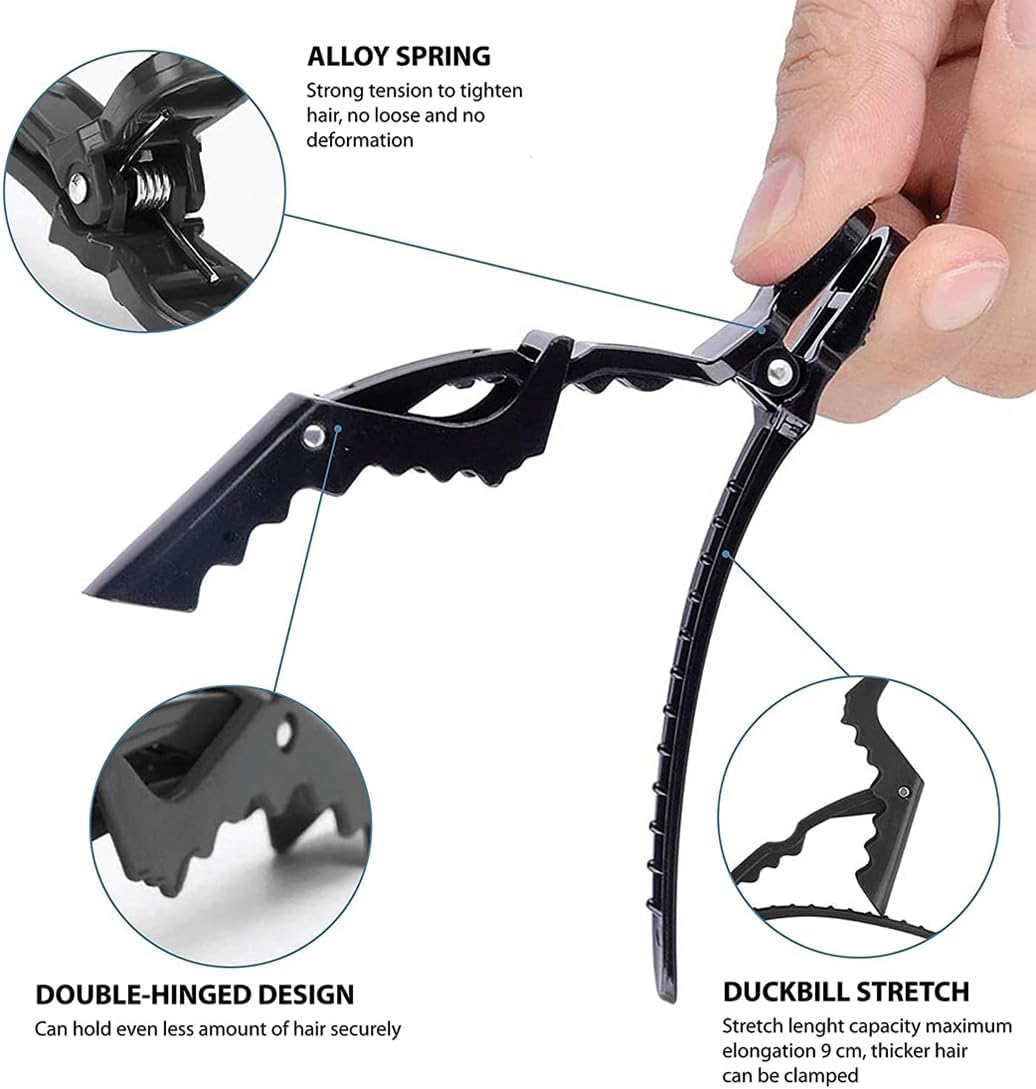 6 Pcs Hair Clips Black Hair Clips Hair Fixing Black Plastic Hair Clips image number 2