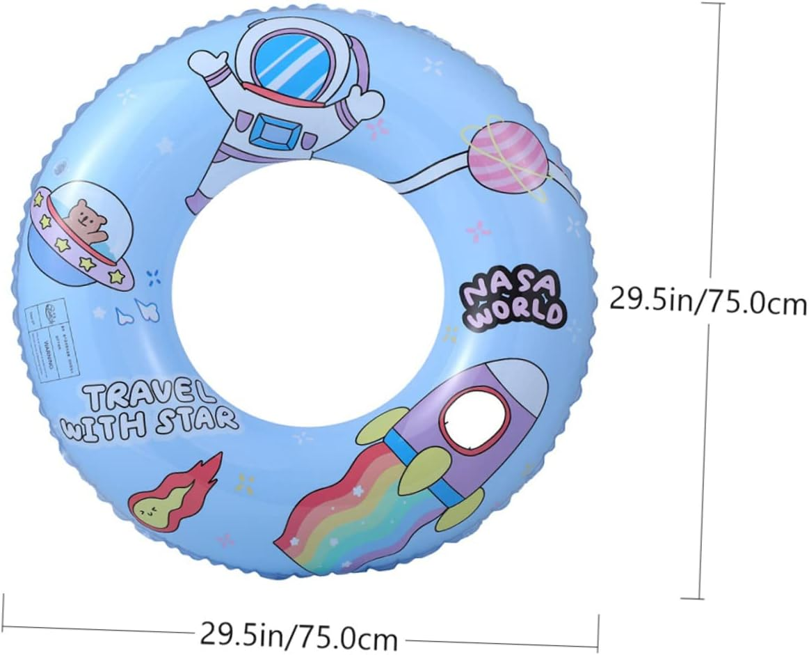 ERINGOGO Cartoon Rabbit Astronaut Pattern Inflatable Lifebuoy PVC Swim Ring Adult Swim Ring Leakproof Nozzle Comfortable image number 6