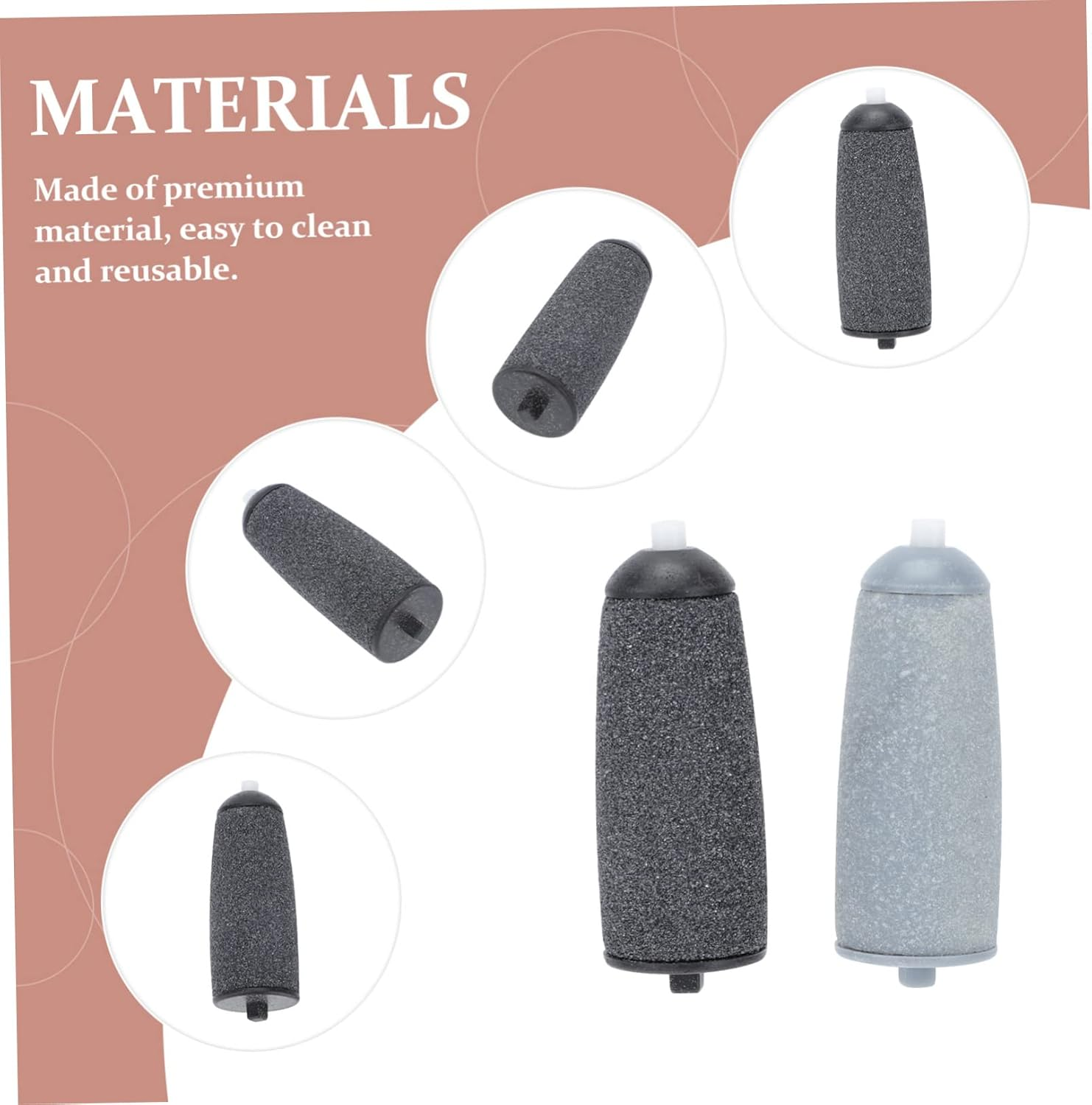 WOFASHPURET 6Pcs Foot Grinder Replacement Heads Pedicure Tools Replacement Rollers Foot Exfoliator image number 5