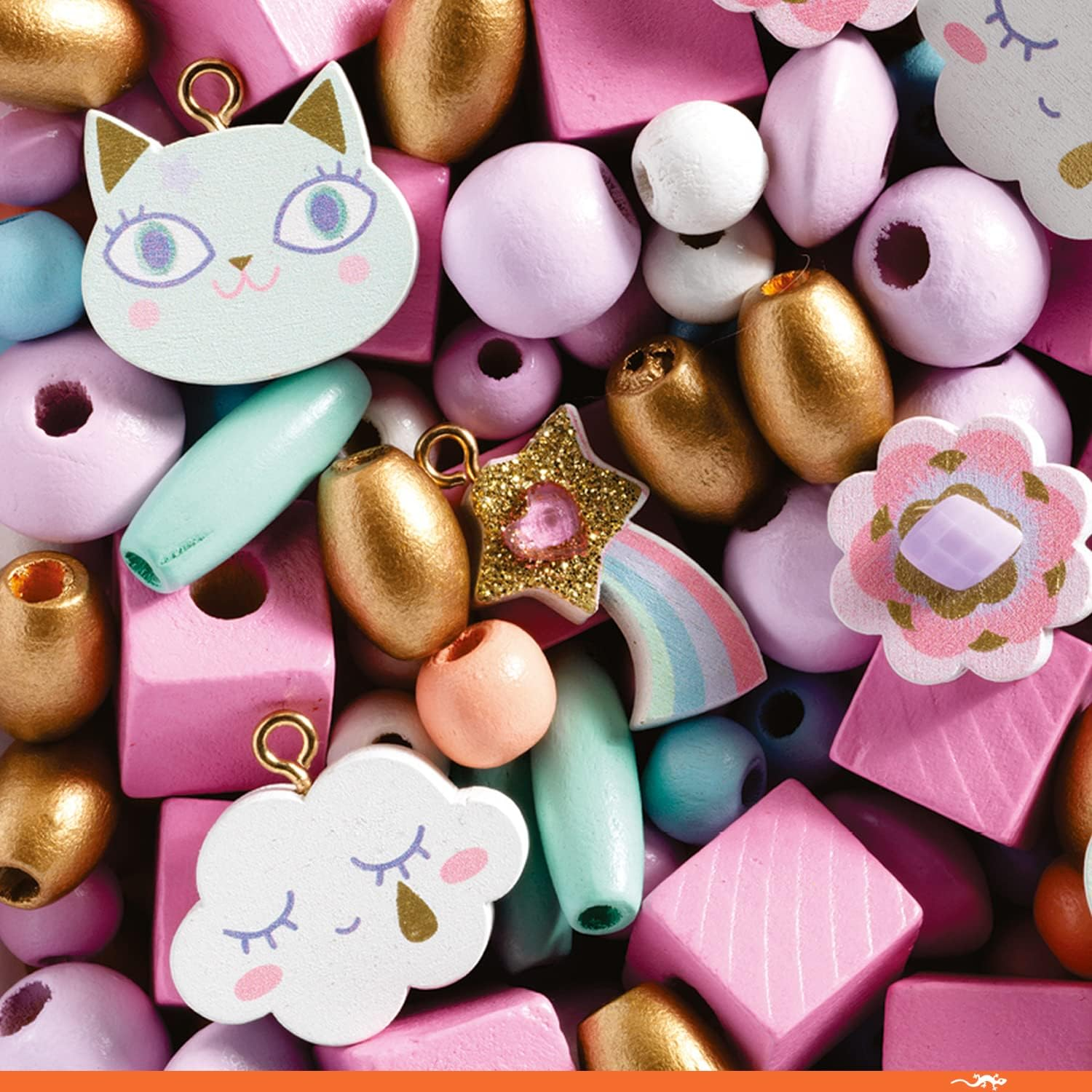 Djeco DJ09823 Rainbow Wooden Beads Set