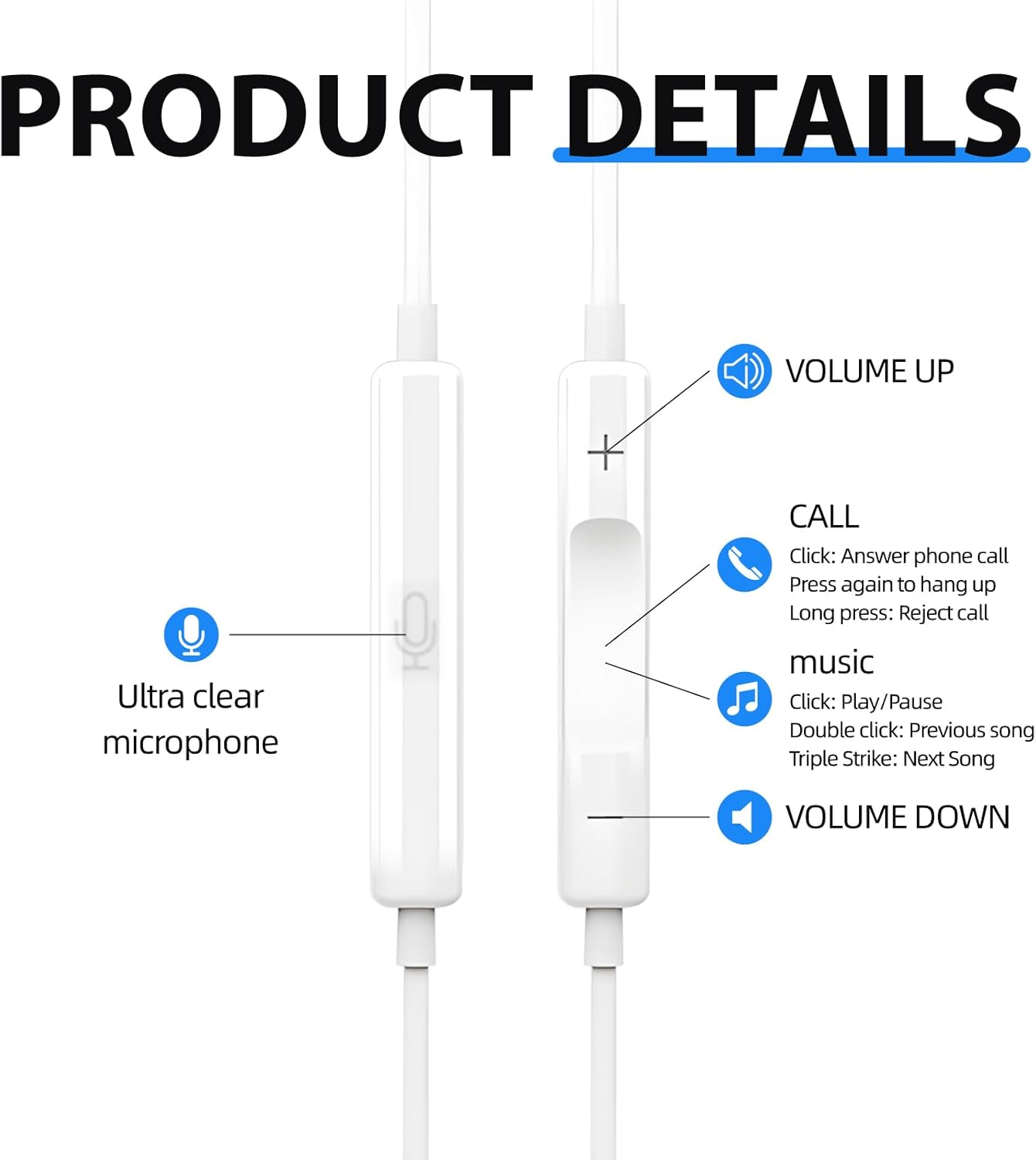 SRLWMYI Wired In-Ear Headphones 3.5 Mm with Microphone and Volume Control 4 Pack Cable Headphones for Mobile Phones MP3 Player Connection Excellent Sound Quality Ergonomic Design