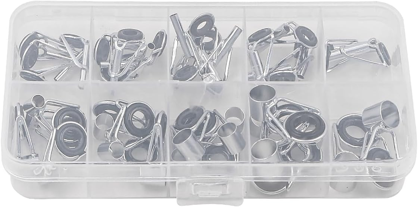 36PCS NUZAMAS Fishing Rod Guide Tip Repair Kit Set Fishing Rod Rings Guide Stainless Steel Fishing Replacement Parts Fishing Ring Accessories Tools image number 2