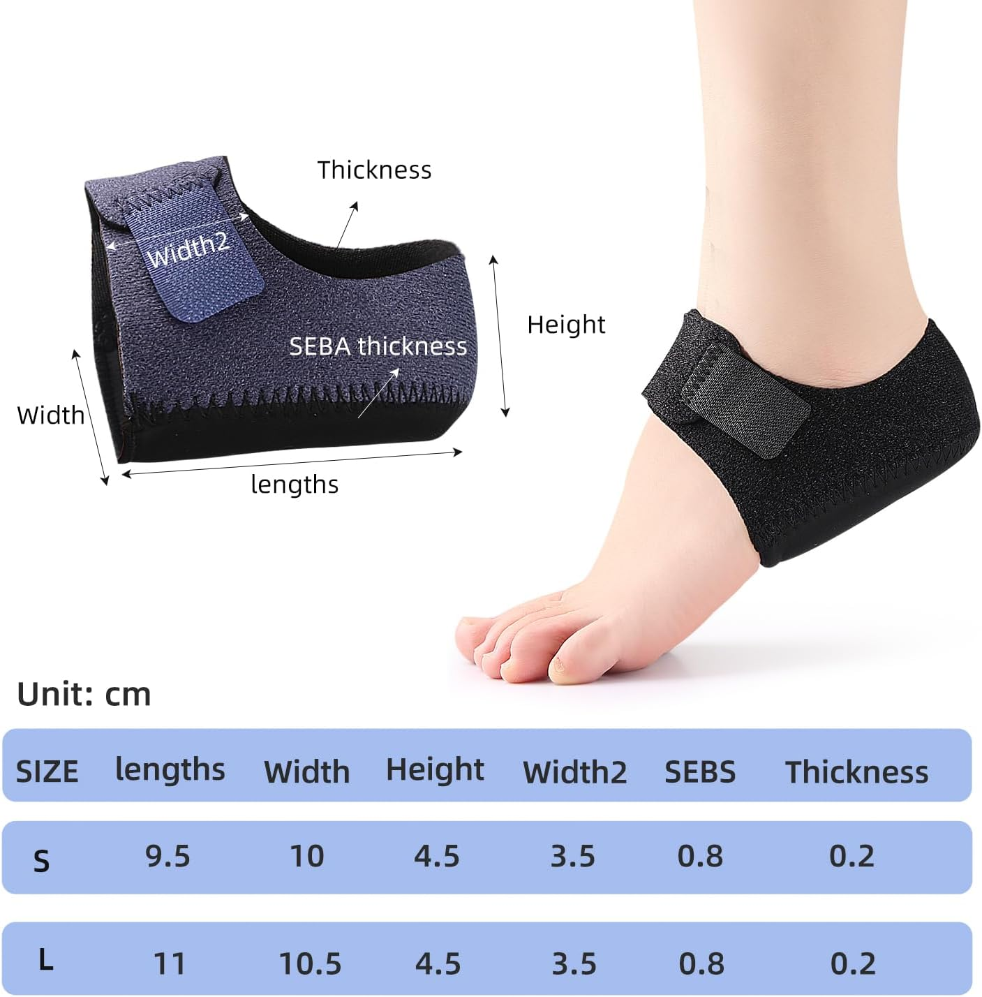 Heel Cups for Heel Pain, Heel Protectors, Heel Cushion Support for Women and Men (Large, Beige) image number 7