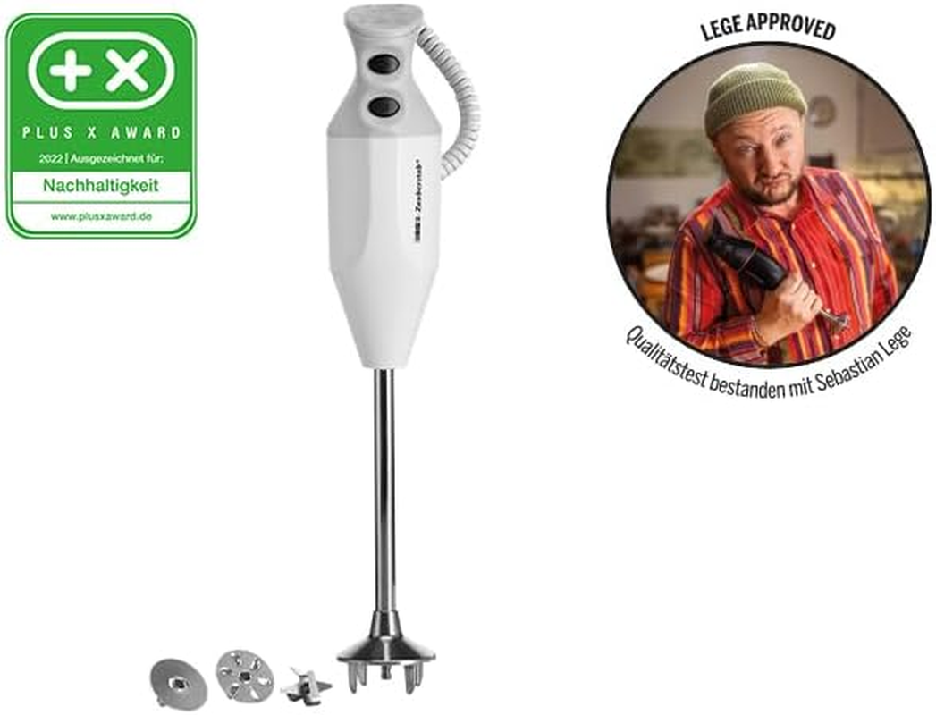 ESGE Zauberstab P 200 Professional Hand Blender White with Accessories up to 17,000 Rpm, 90860, White/Grey