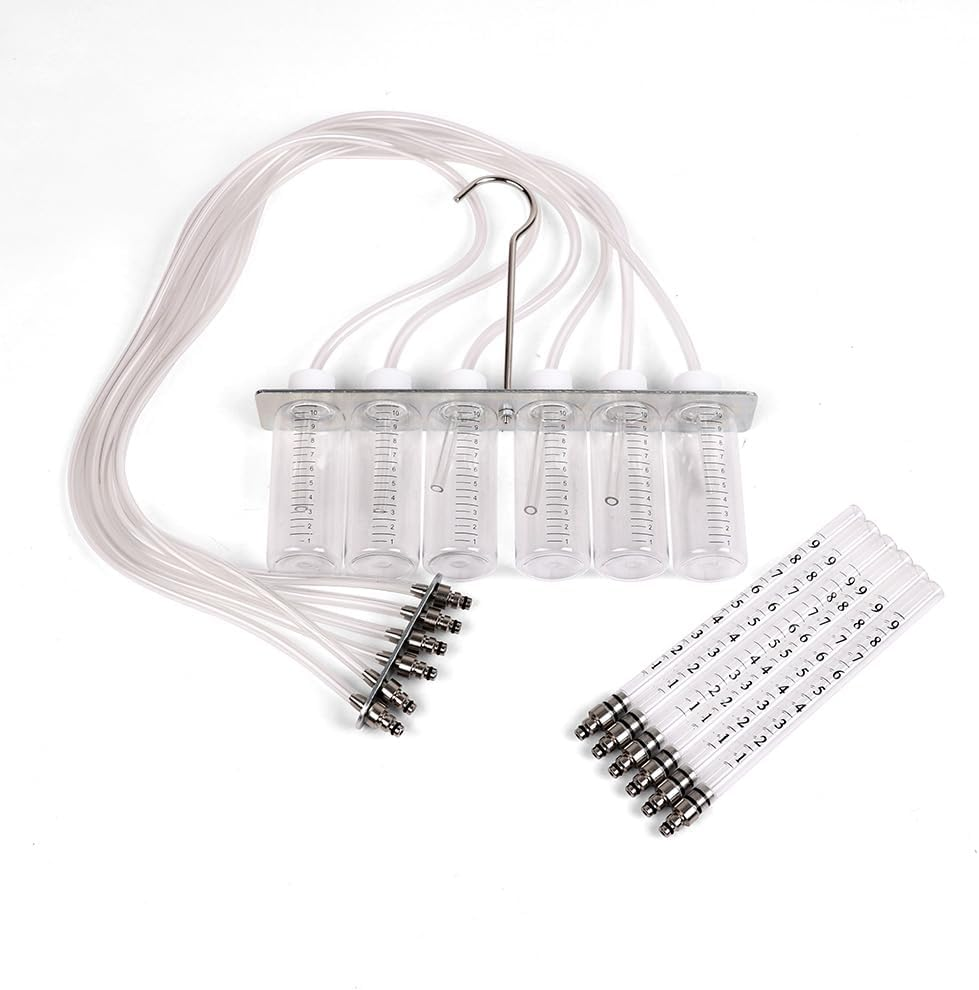 SEDY Diesel Injector Flow Meter Test Kit for Common Rail Engines, Leak-Off Tester with Measuring Tubes, Hoses & Storage Case for Automotive Diagnostics