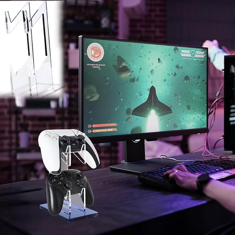 WEZCHUGHAOL Universal Dual Controller Holder for PS4, PS5, Xbox ONE, Switch - Stand and Desk Organizer image number 4