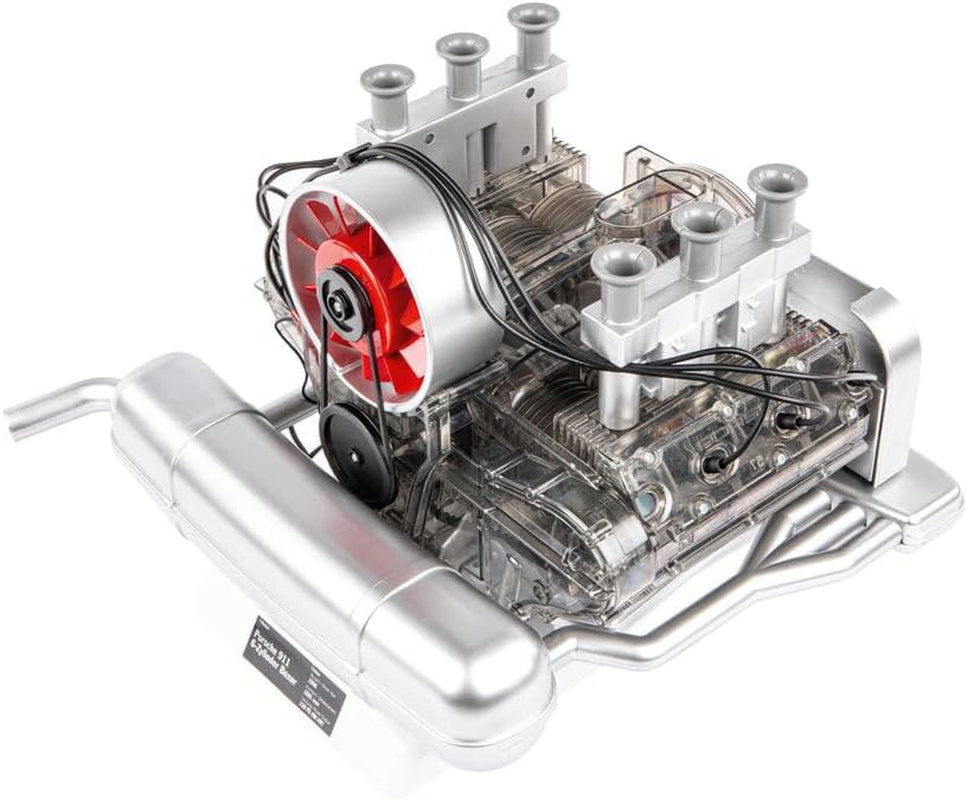 Franzis Porsche 911 Boxermotor: Classic 6-Cylinder Engine Model Kit, 1:4 Scale, 290 Pieces, Transparent, No Glue, Adults, Unisex, Non-Foldable image number 2