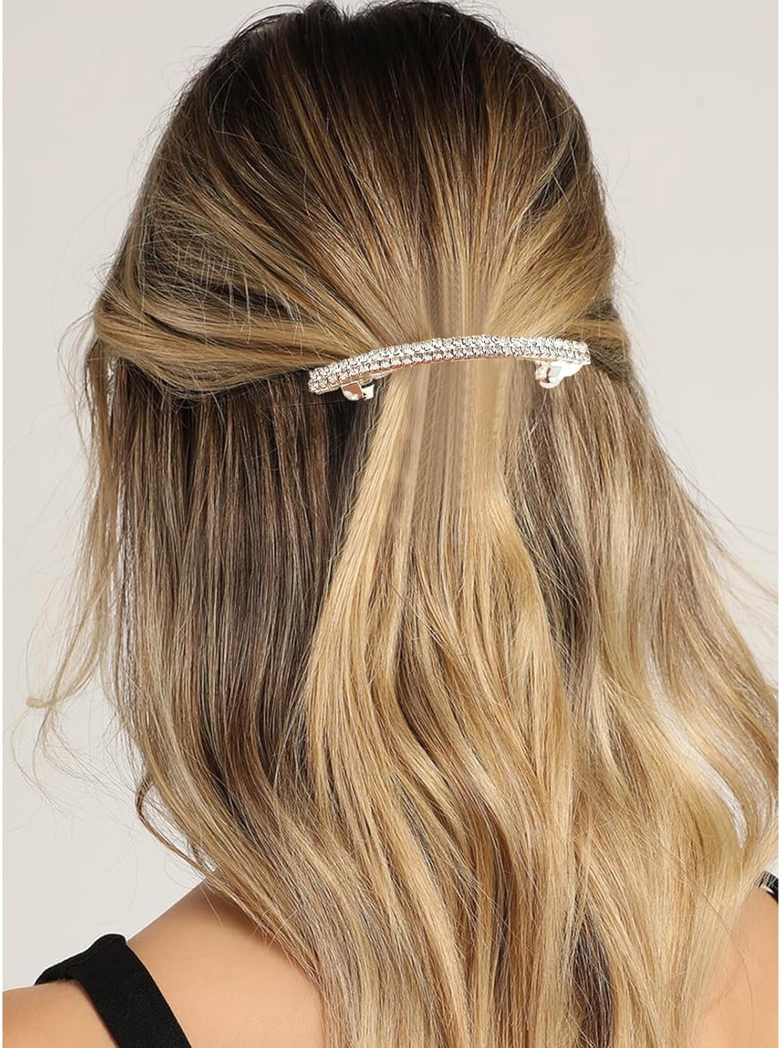 4 Pcs Rhinestone Hair Clips for Women Hair Barrettes Silver Bridal Hair Accessories for Wedding Party Everyday image number 4