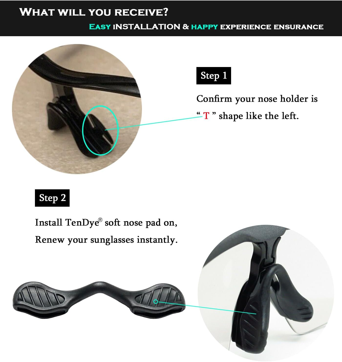 Tendye Replacement Nose Piece Nose Pads for Oakley Radar EV XS Path OJ9001 Sunglasses Frame