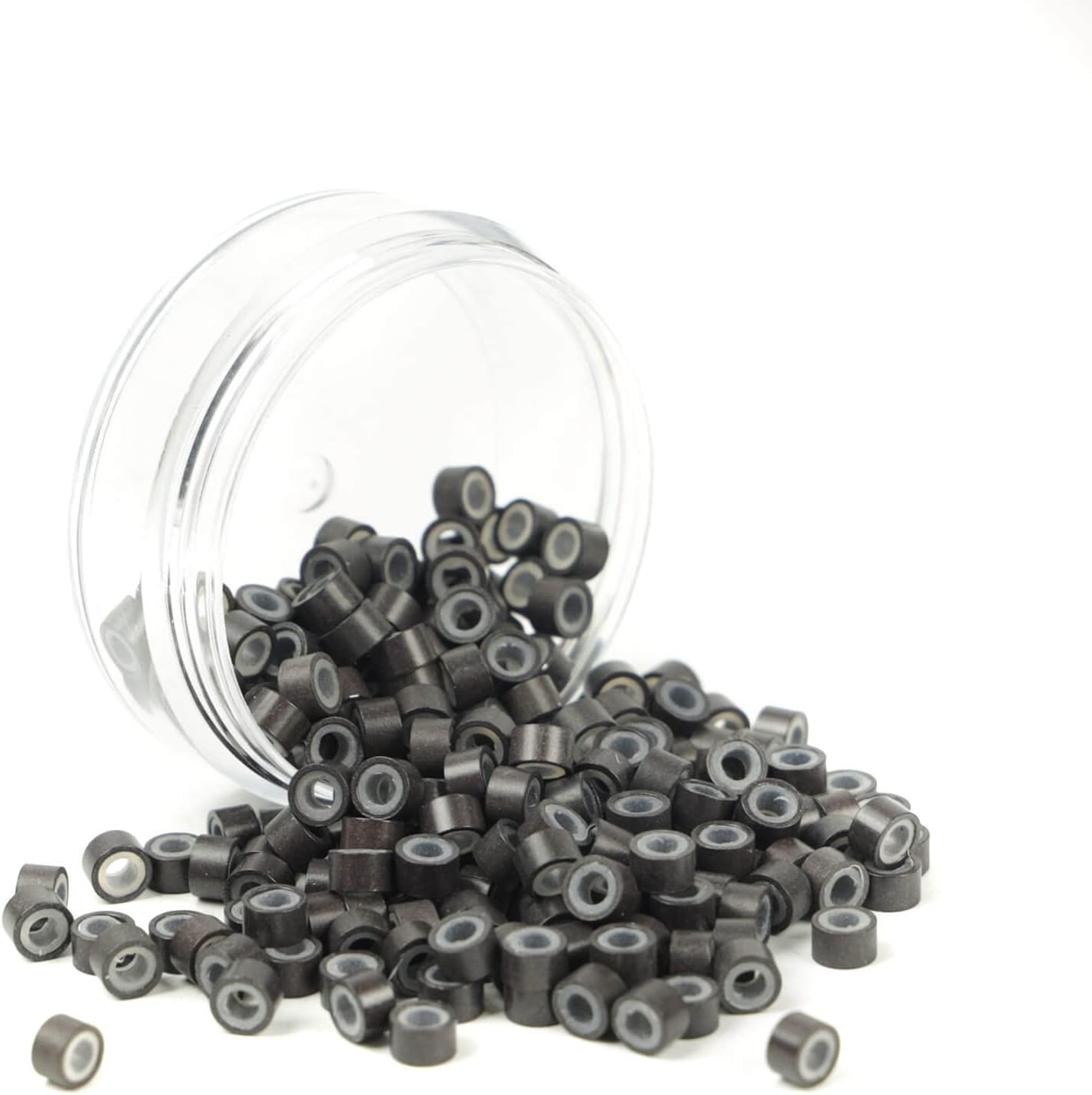 200Pcs Beads Silicone Aluminium Micro Nano Rings 3Mm Lined for I Tip/Nano Hair Extensions Tool Beads (Blonde Color)