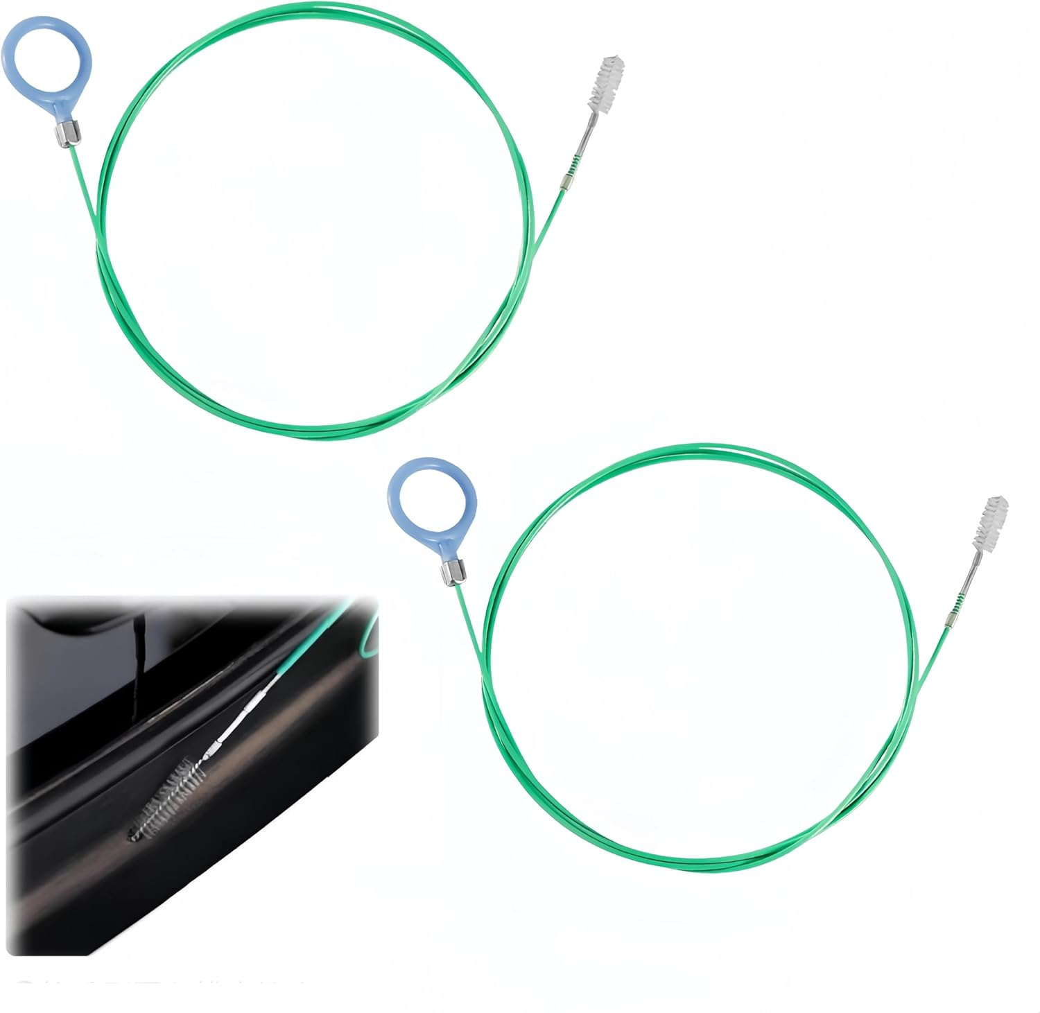 2Pcs 3M Long Drain Unblocker Wire Refrigerator Cleaning Brush,Car Sunroof Air Conditioner Tube Slim Drain Hole Cleaning Tool,Snake Drain for Car,Sunroof,Aquarium,Air Conditioner Tube. image number 1