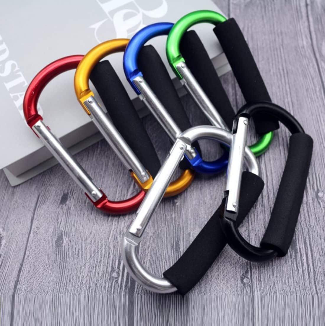 Stroller Hooks by Baby,Large Stroller Hooks for Mommy, 2 Pcs Carabiner Stroller Hook Organizer for Hanging Purses, Diaper Bag, Shopping Bags. (Purple) - Purple image number 4