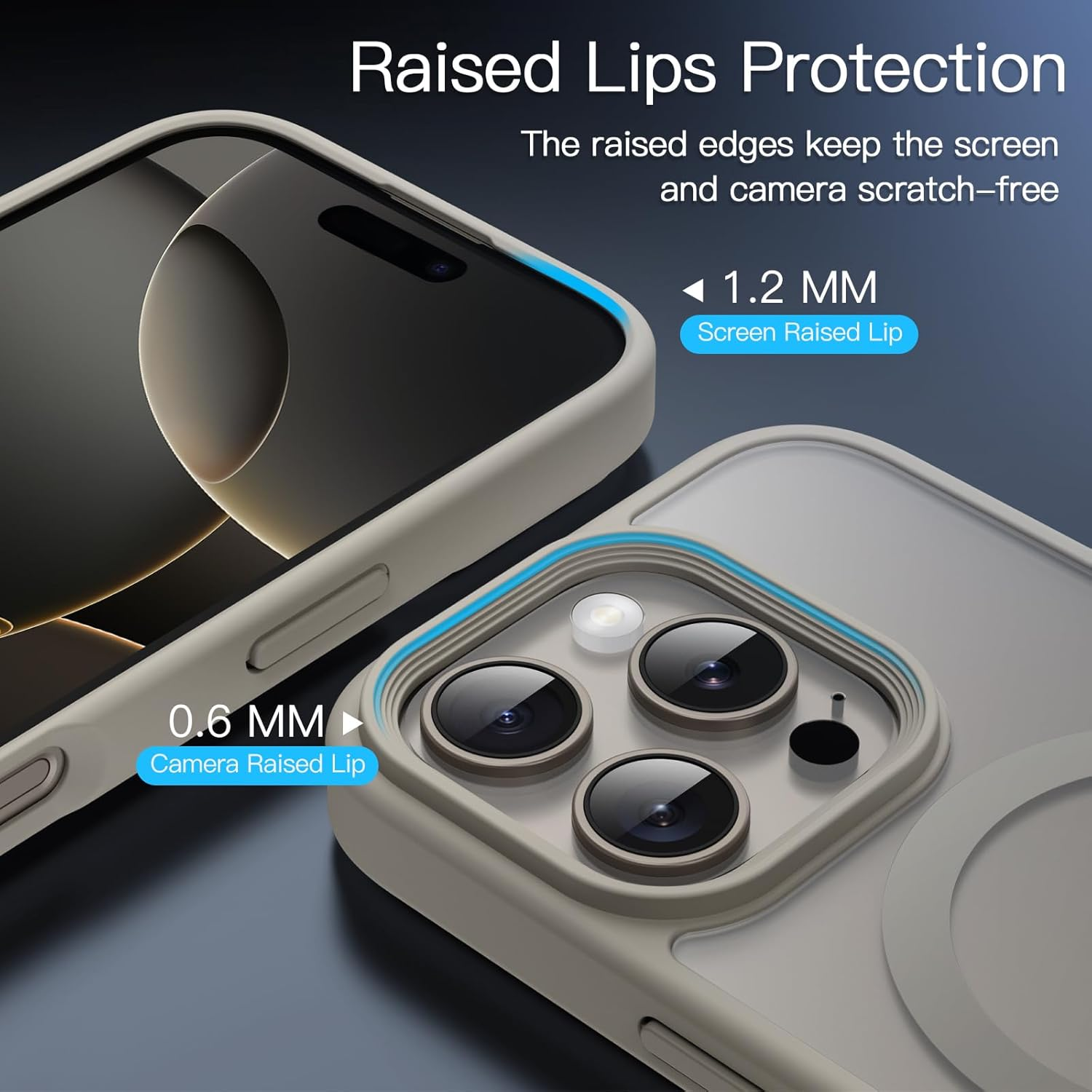 Jetech Magnetic Case for Iphone 16 Pro Max 6.9-Inch Compatible with Magsafe, Translucent Matte Back Slim Shockproof Phone Cover (Natural Titanium) - Desert Titanium image number 3