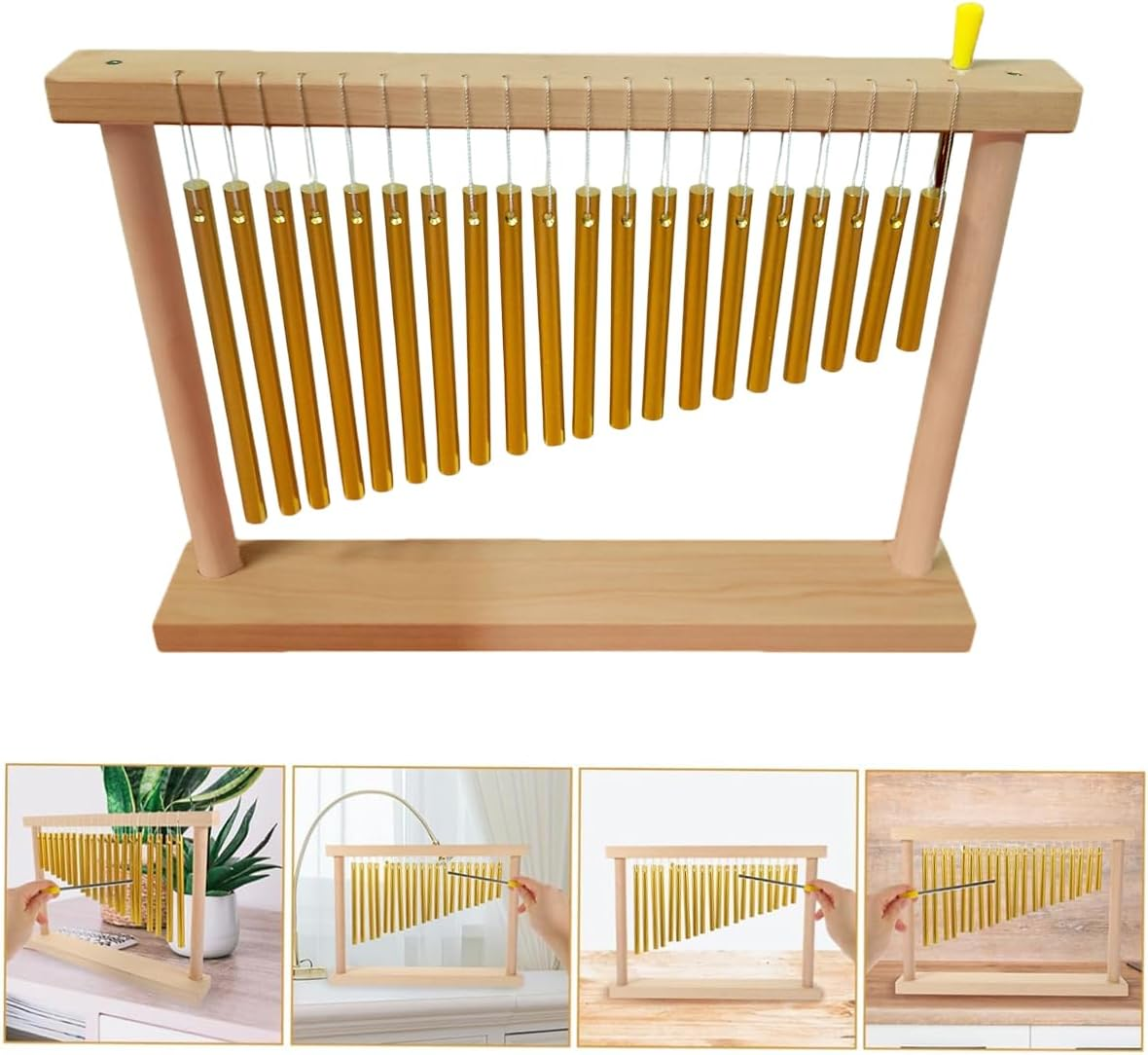 AIMALL 20-Tone Wind Chimes for Orff Musical Instruments &ndash; Beech Wood Base with Solid Aluminium Bars Percussion Sound Tool for Music Class Performance and Sound Therapy image number 3