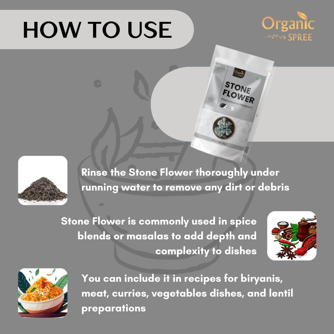 Organic Spree Stone Flower 50Gm (1.76Oz) Dagad Phool &ndash; Kalpasi &ndash; Pure and Natural 50Gm image number 1