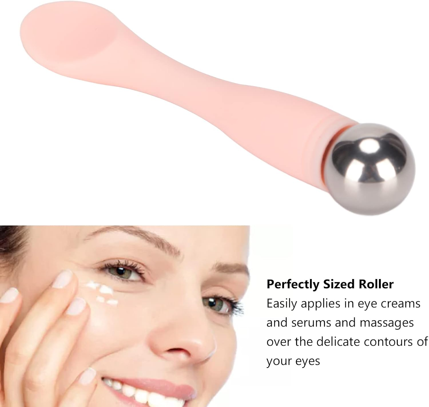 Mini Eyes Massager Eye Cool Roller for Eye Puffiness, Cold Facial Roller for Women Skin Care, Tighten Pores, under Eye Relief, Reduce Face Wrinkle,Finger Size image number 2