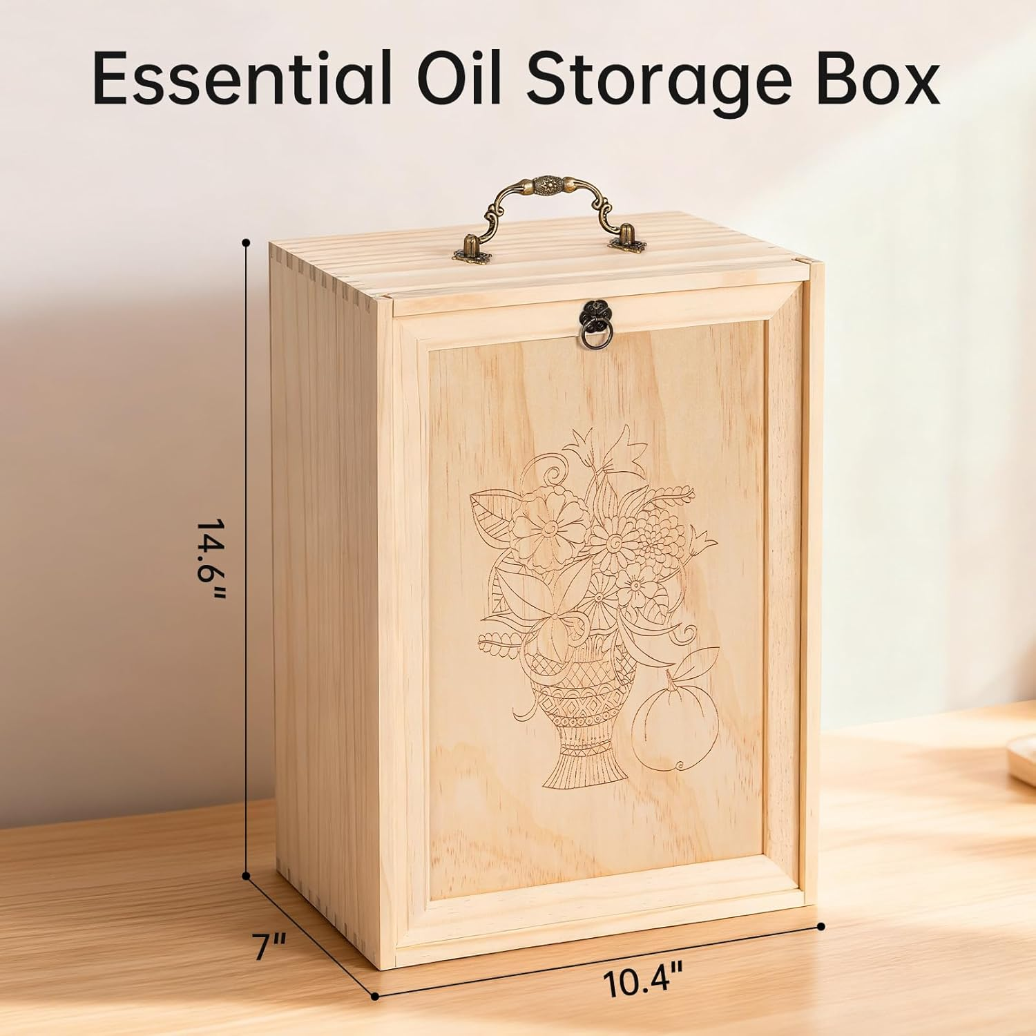TORIBIO Essential Oils Box for 112 Bottles, Wooden Essential Oils Storage Organizer Holds 5 10 15 20 30 Ml for Young Living & Doterra Bottles image number 2