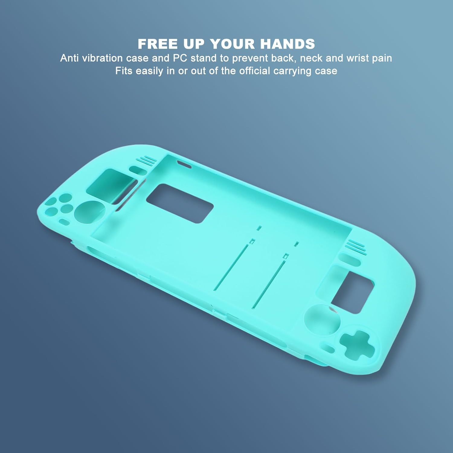 Steam Deck Carrying Case, Hands Ease Full Guard Fingerprint Case, Valve Steam Deck Accessories for Steam Deck (Blue) - Blue image number 3