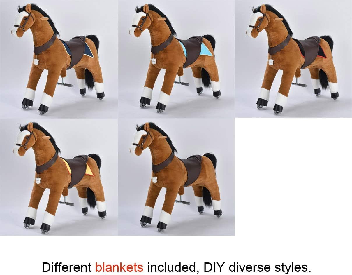 UFREE Horse Great Boys, Action Pony Toy, Ride on Large 44'' for Children 6 Years Old to Adult. (Black Mane and Tail) image number 2