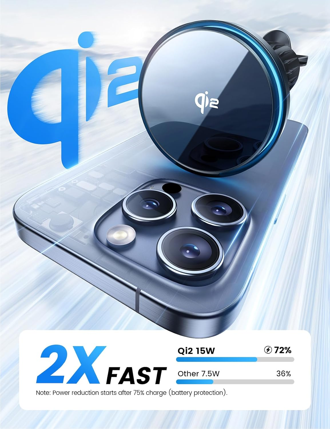 Lamicall 15W for QI2 Safe Mag Car Mount Charger - 【RGB LED】360&deg; Wireless Car Phone Holder Vent Dashboard, Handsfree Magnetic Phone Holder for Car Charging for Iphone 17 Air Pro Max plus 16 15 14 13 12 image number 1