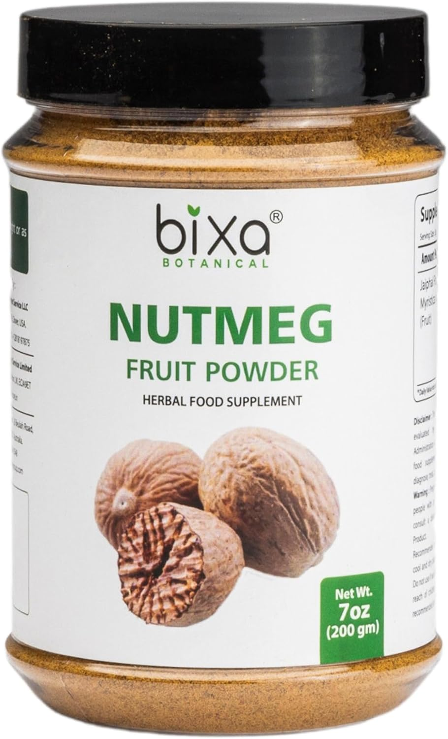 Bixa BOTANICAL Nutmeg Fruit Powder (Myristica Fragrans), Supports Healthy Digestion & Sound Sleep - 7 Oz (200G)