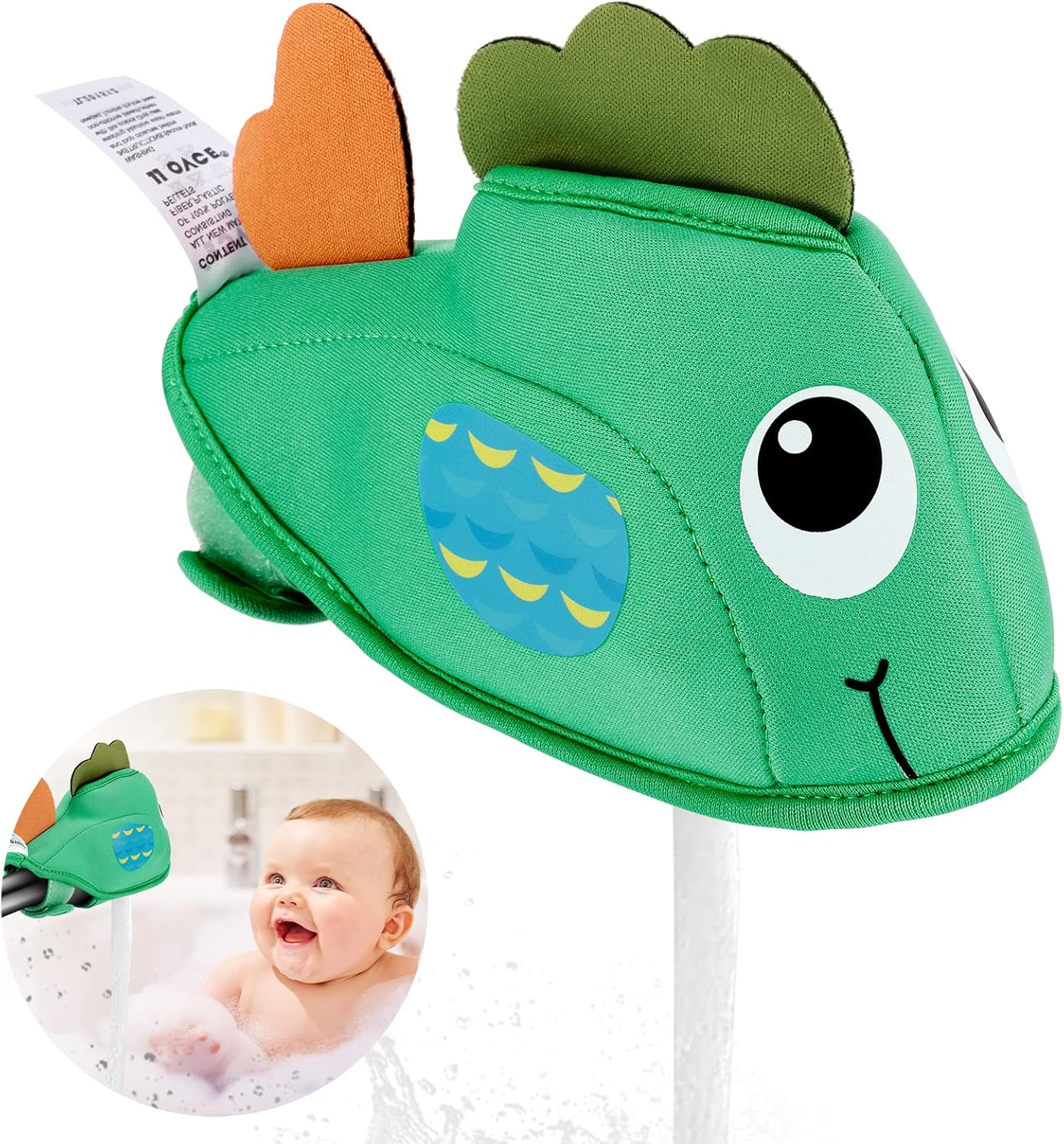 Bath Spout Cover for Bathtub, Baby Shower Protector Cover from Bumping Head during Bathing Time, Cute Soft Cartoon Fish Water Faucet Mouth Protecting Cover for Enjoyable Safe Baths Bathroom image number 1