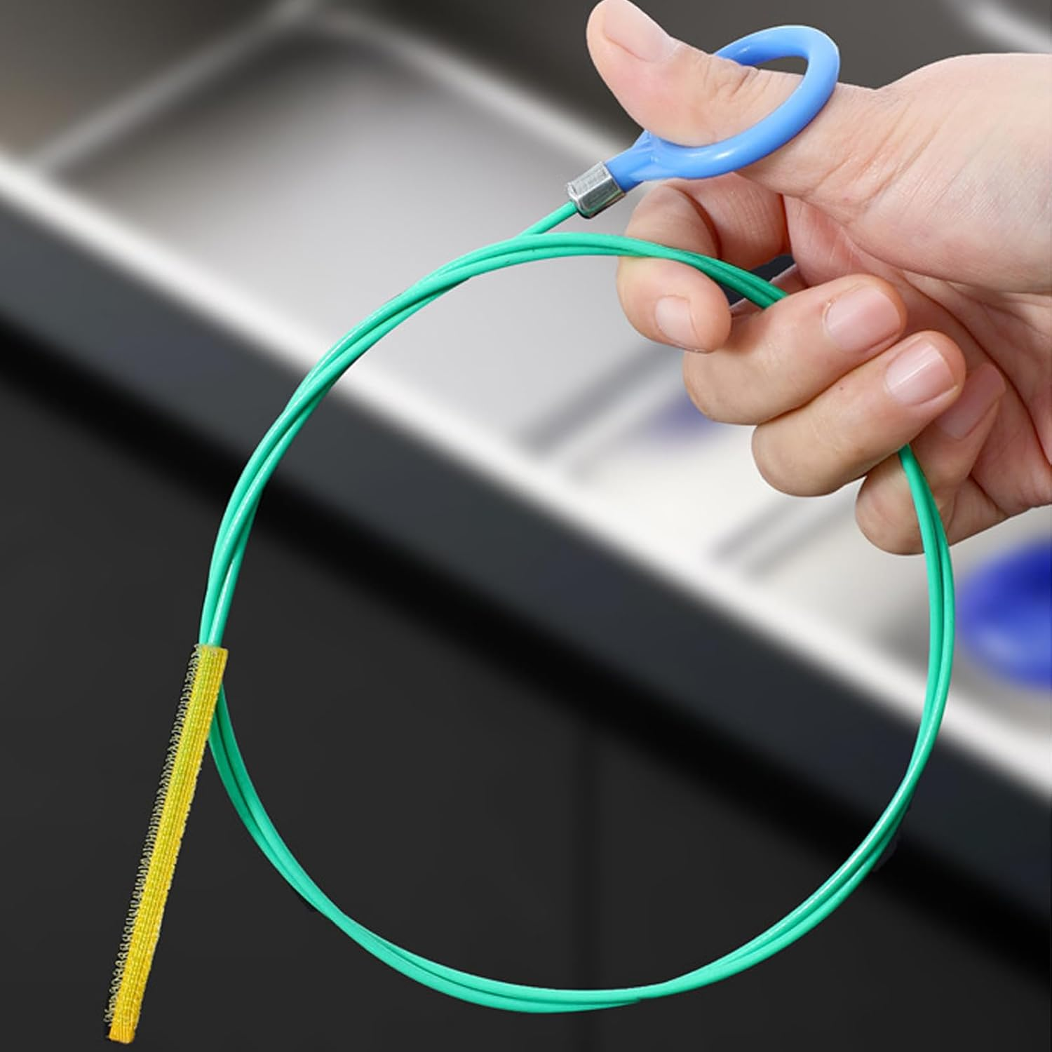 Pack of 6 Drain Cleaner Spiral, 90 Cm Long Spiral Drain Pipe Cleaning, Drain Spiral Stainless Steel Cleaning Hook Sticks, Flexible Pipe Cleaning Brush, Pipe Brush, Hair Catcher for Drain image number 5