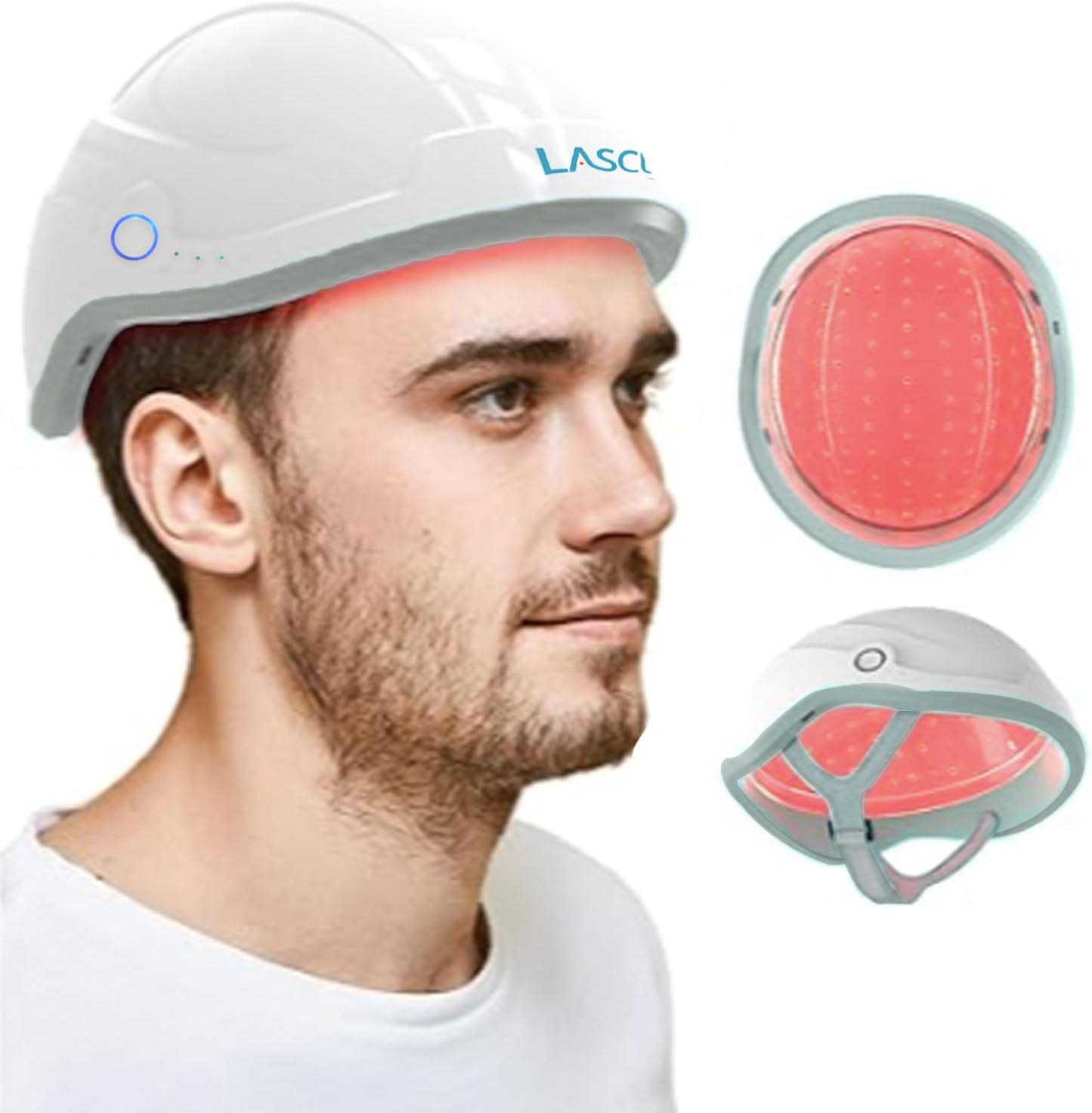 Laser Cap for Hair Regrowth for Men and Women - Wireless Laser Hair Cap Therapy Device, Hair Loss Treatments for Men and Women with Androgenic Alopecia, Light Therapy Hat - Hair Growth Products (WHITE) image number 1