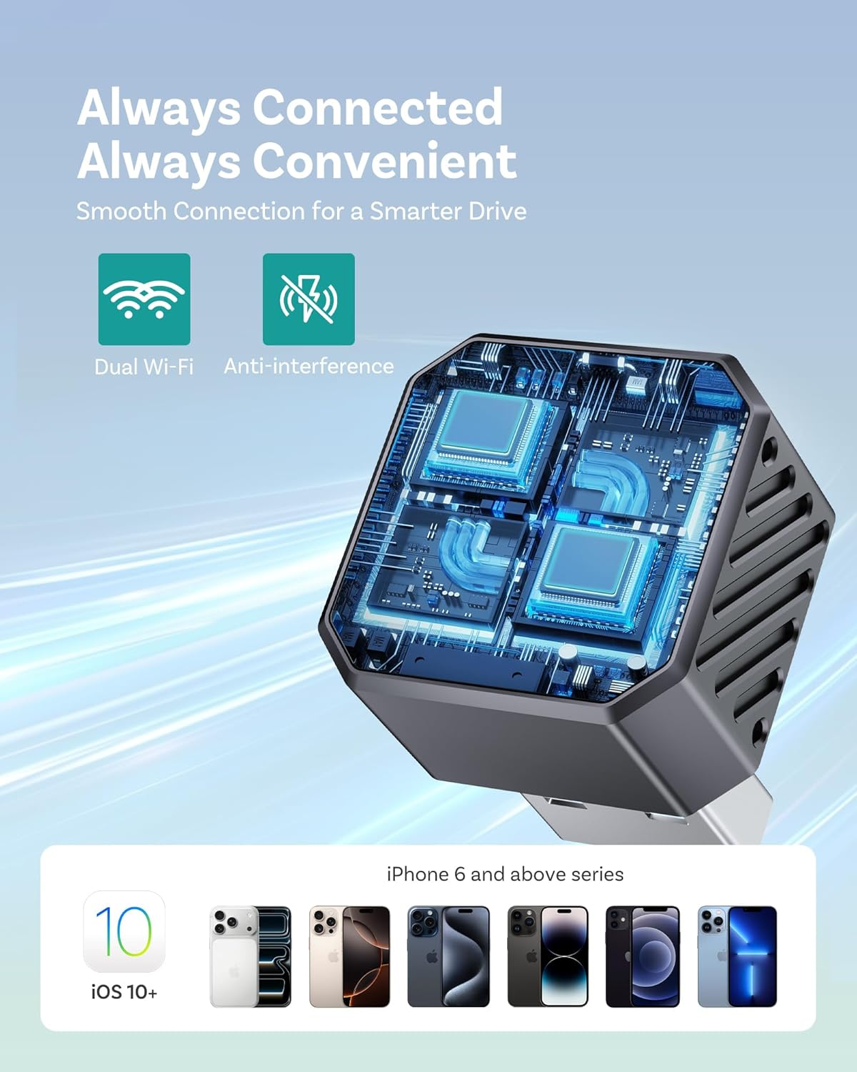 OTTOCAST Mini Pot 2025 2-In-1 Wireless Carplay/Android Auto Adapter, 5Ghz Wifi, Auto Connect for 2016+ Cars image number 6