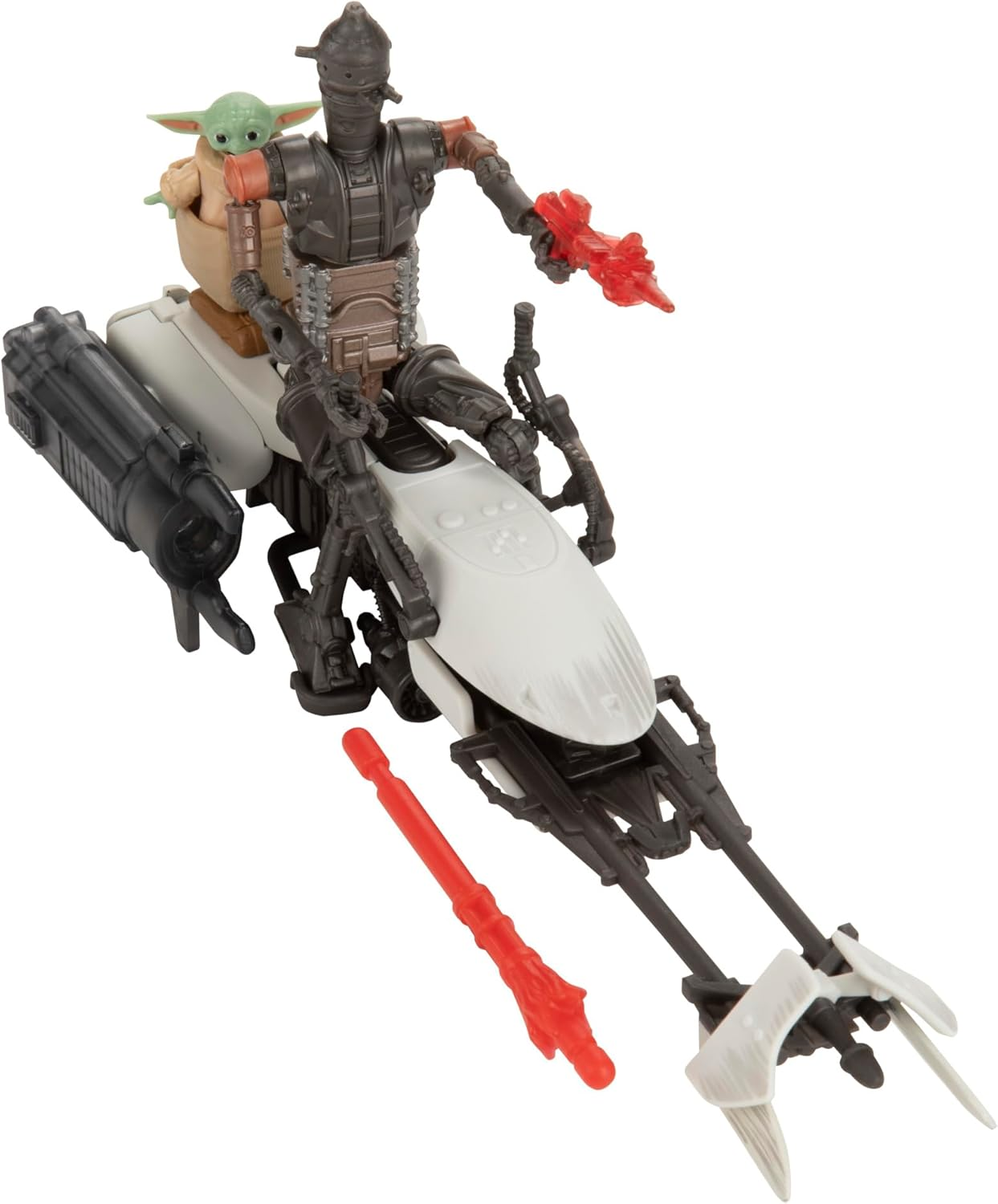 Star Wars Epic World of Action IG-11 & Grogu Speeder Bike, 4-Inch Scale Action Figures & Vehicle, Toys for Boys & Girls Ages 4+ image number 4