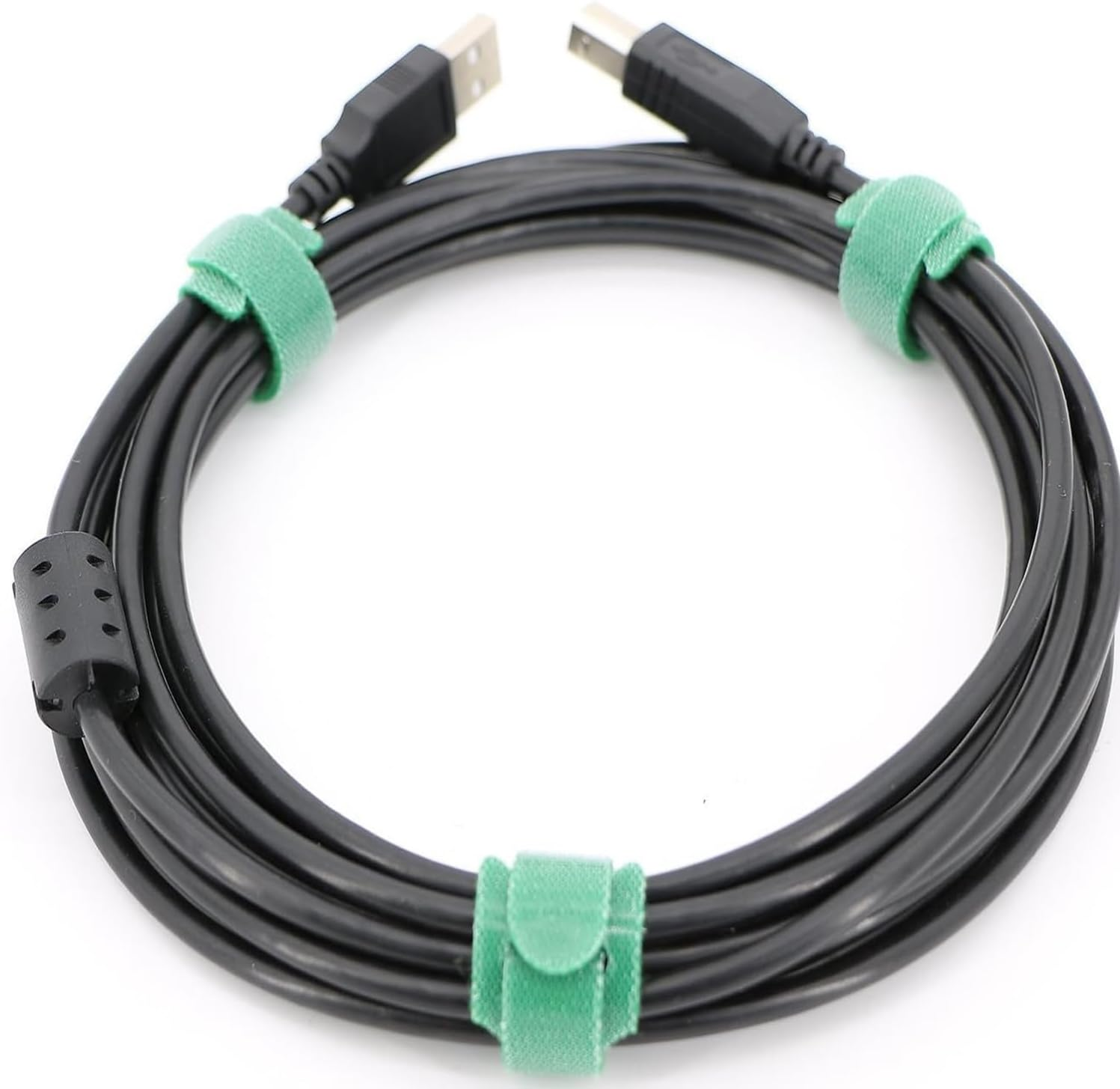 200PCS Reusable Cable Ties, Adjustable Hook and Loop Straps Cable Management Cord Organizer for Home Office (15X1.2Cm Black,Green）