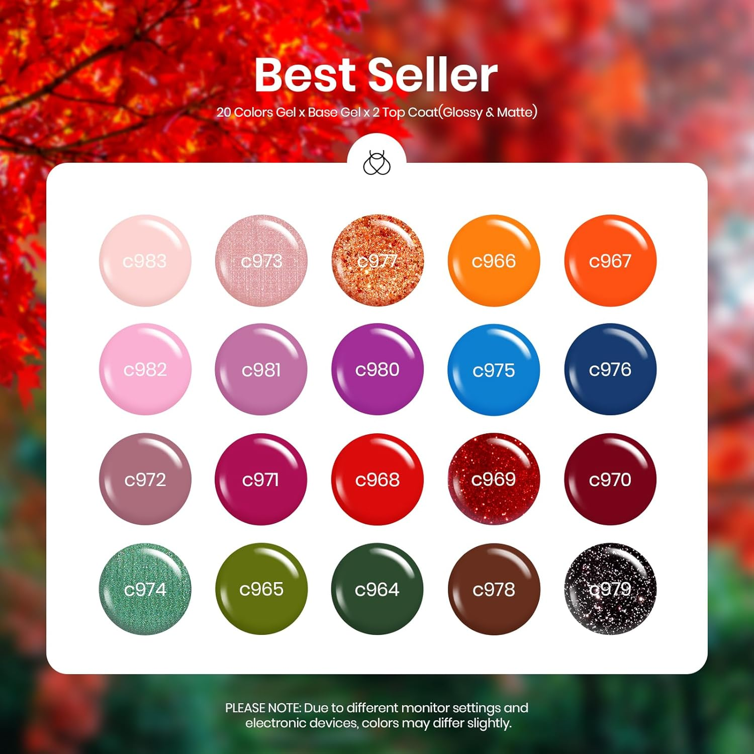 Beetles Gel Polish Gel Nail Polish Kit,23 Pcs Blue Pink Green Brown Purple Nail Polish Gel Polish Set DIY Home Women