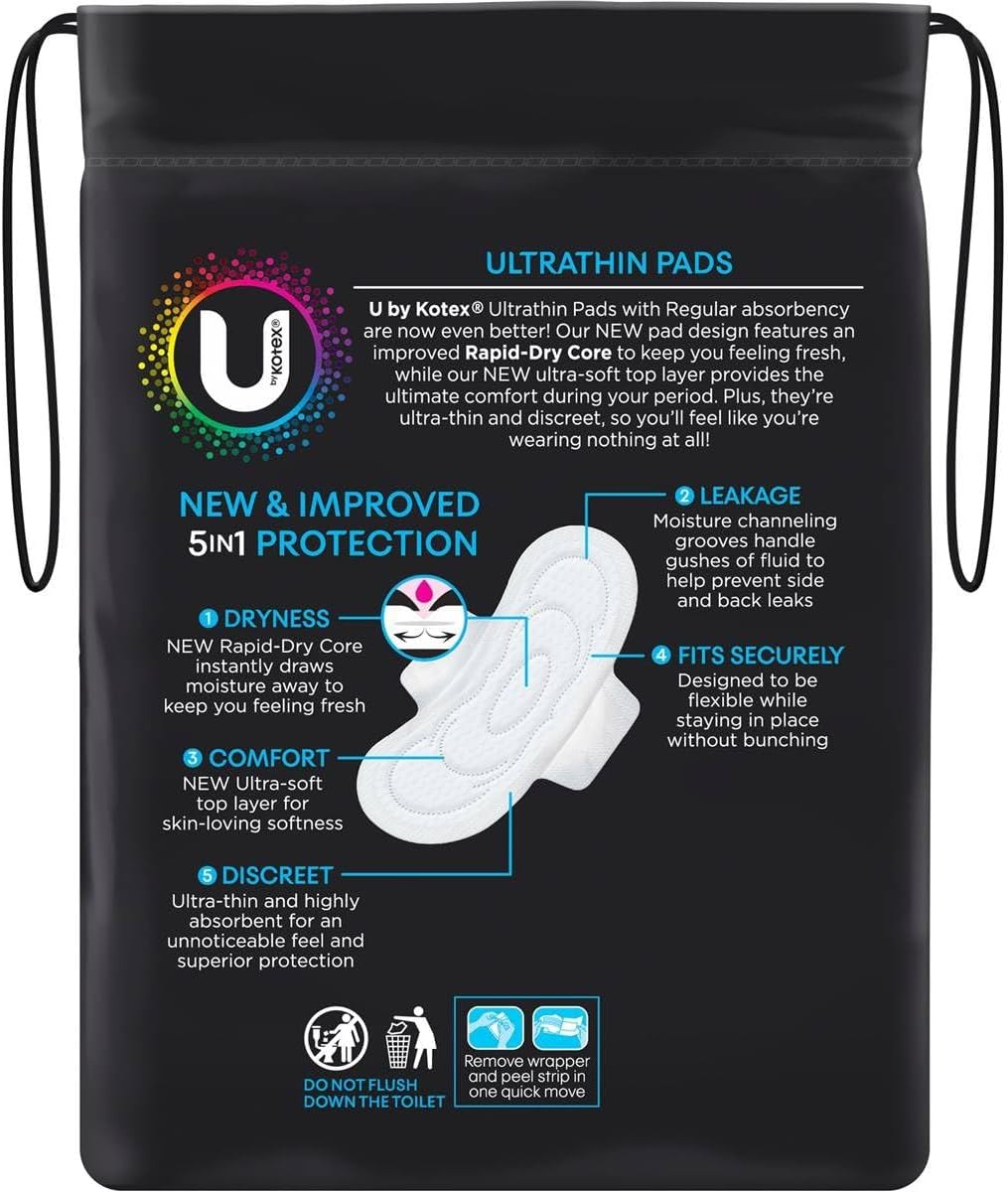 U by Kotex Standard Ultrathin Wings Regular Pads (Pack of 10) image number 6