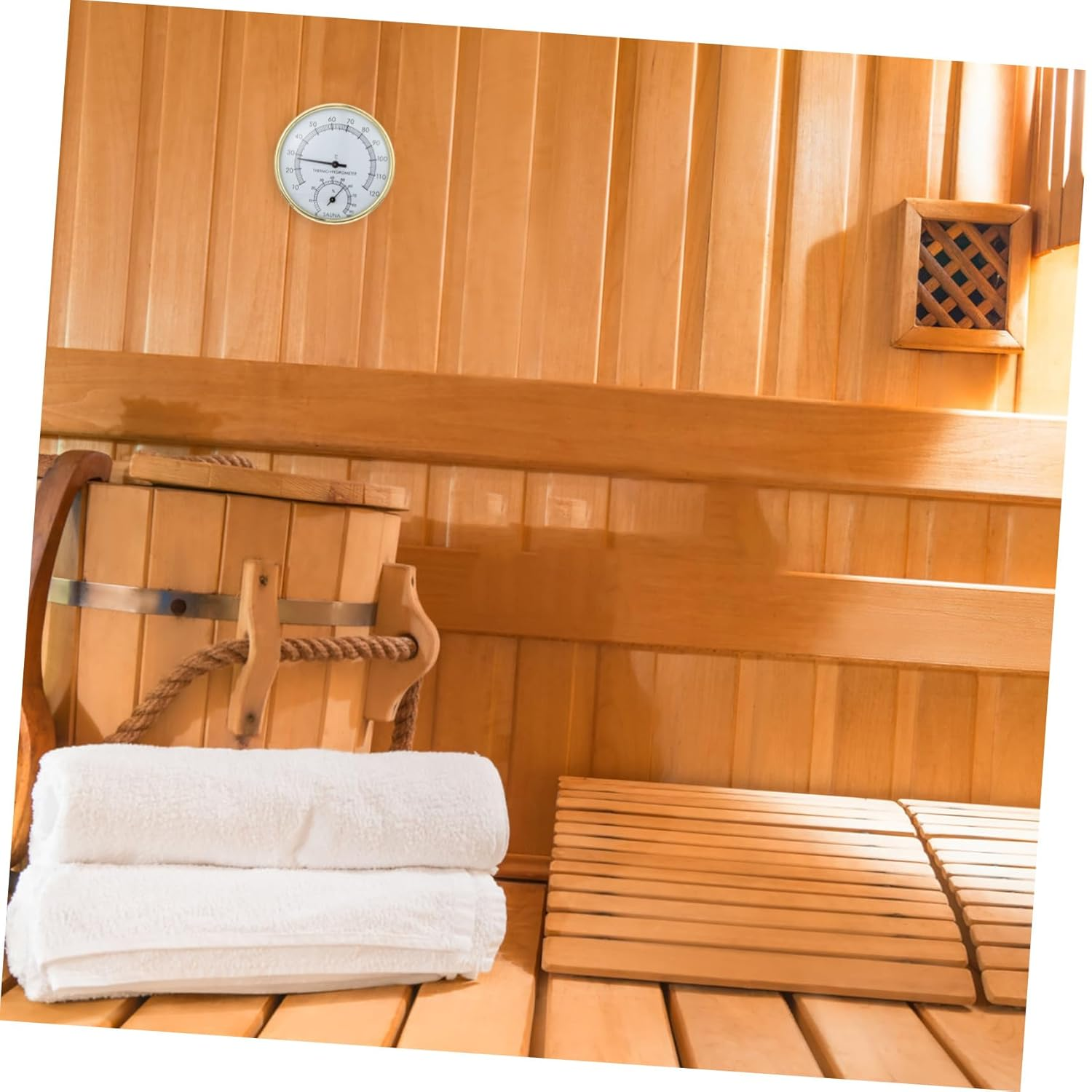 Mipcase Hygrothermograph Sauna Thermometer Hygrometer Wall-Mounted Practical Temperature Humidity Meter for Sauna Room Accessories image number 4