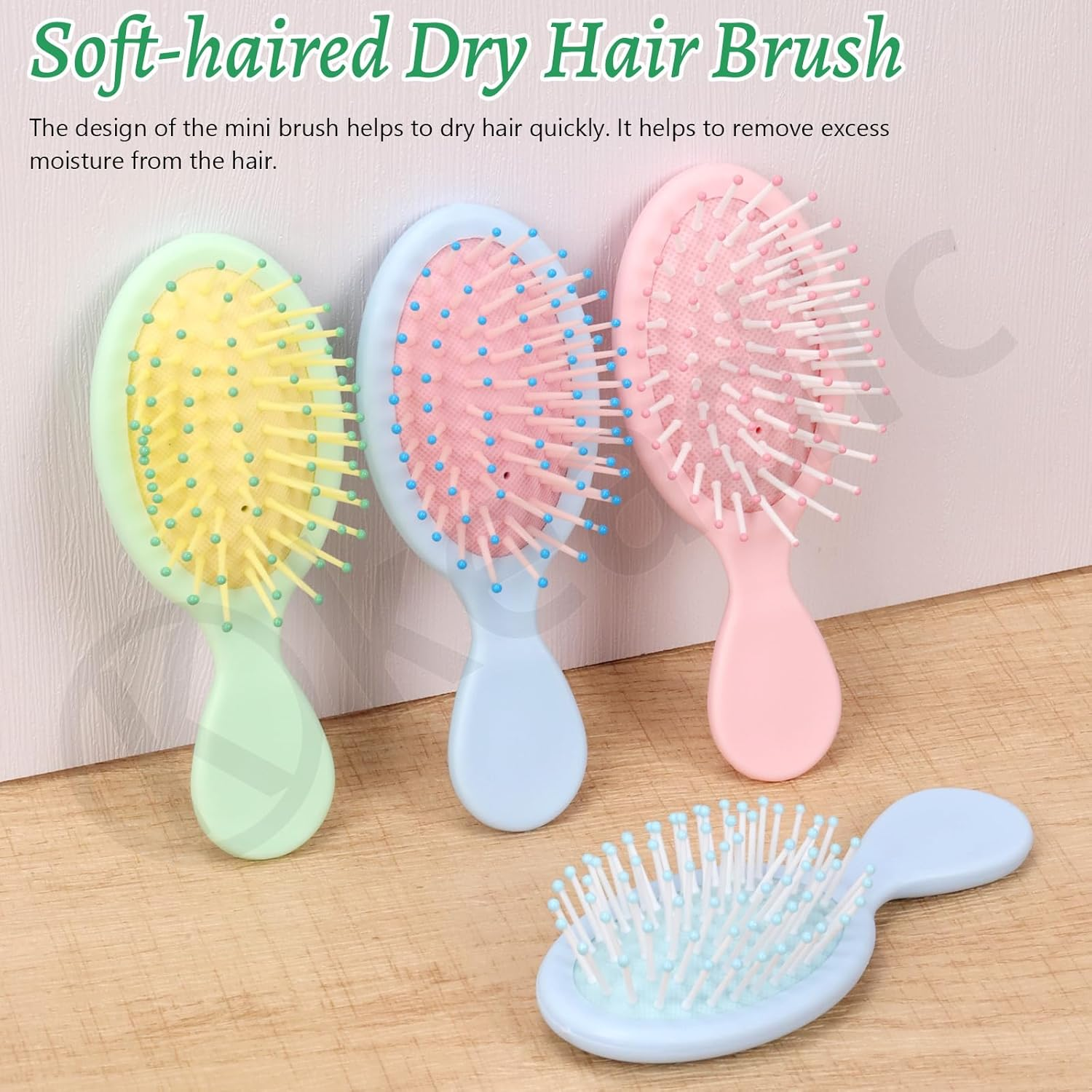 Keadic 12 Pcs Mini Wet Hair Brush, Travel Detangling Brush, for Most Hair Types, with Ease Knots without Tears or Breakage for Wet, Dry & Damaged Hair - Women, & Men, Multicolor