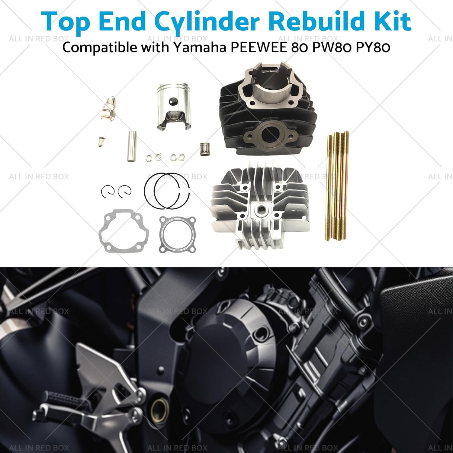 MAX COOL Top End Cylinder Rebuild Kit Bore Barrel Piston Suitable for Yamaha Peewee 80 PW80 PY80 image number 1