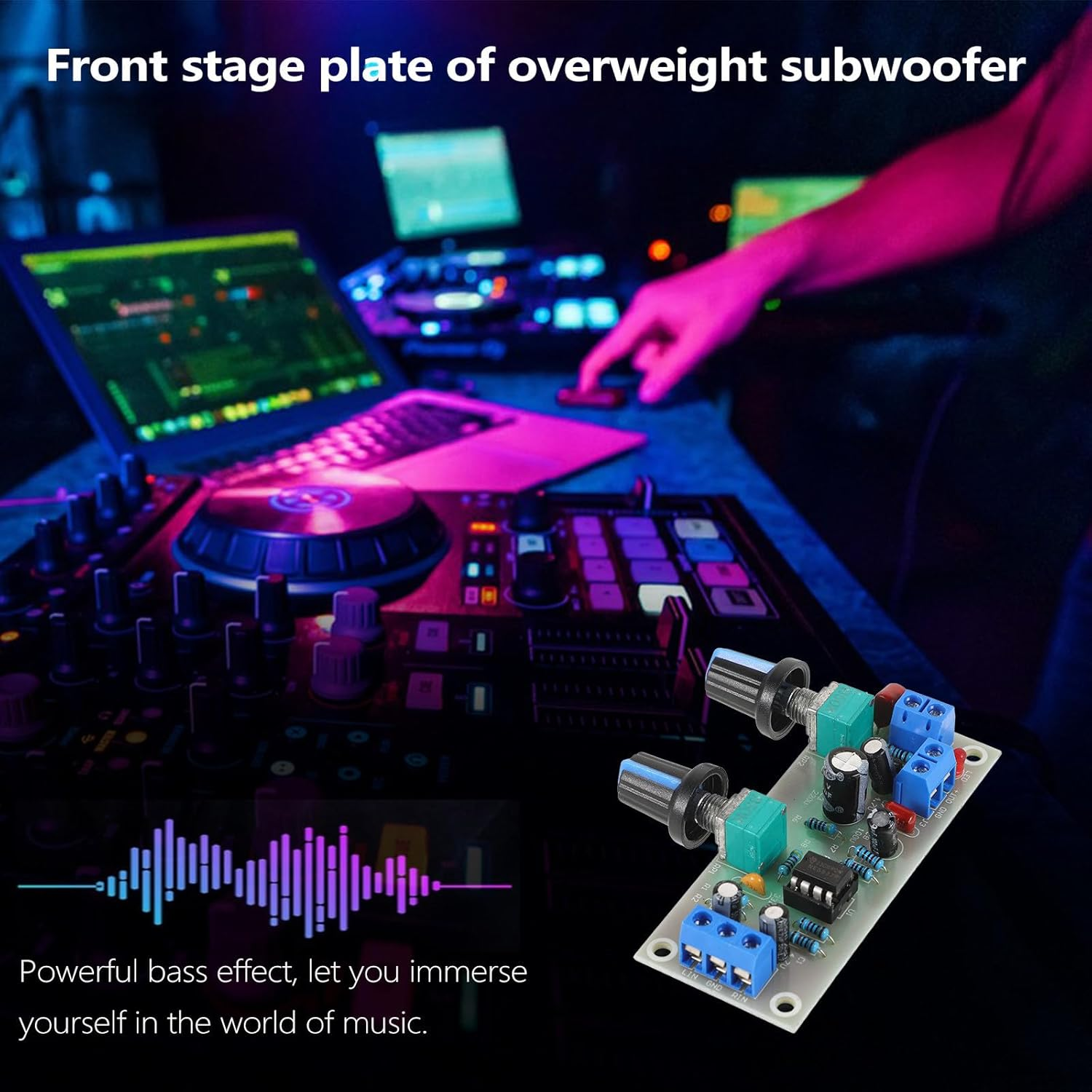 BUGUUYO Single Power Supply 10-24V Digital Subwoofer Preamplifier Board with Low Pass Filter, Audio Amplifier Module for Home Theater and DIY Speakers, Low Bass Sound Random Color image number 3