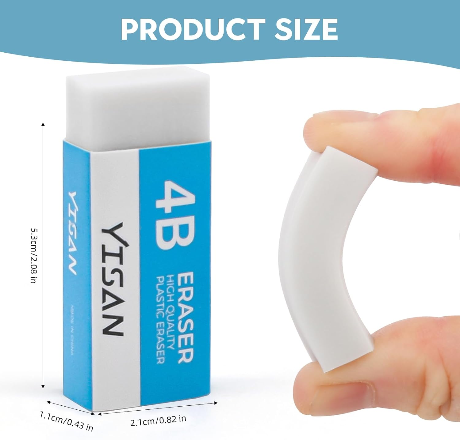 YISAN Erasers,8 Pack,Pencil Eraser,White Erasers Dust-Collecting,Medium Size,Single Line Dust for Drawing,71341 image number 6