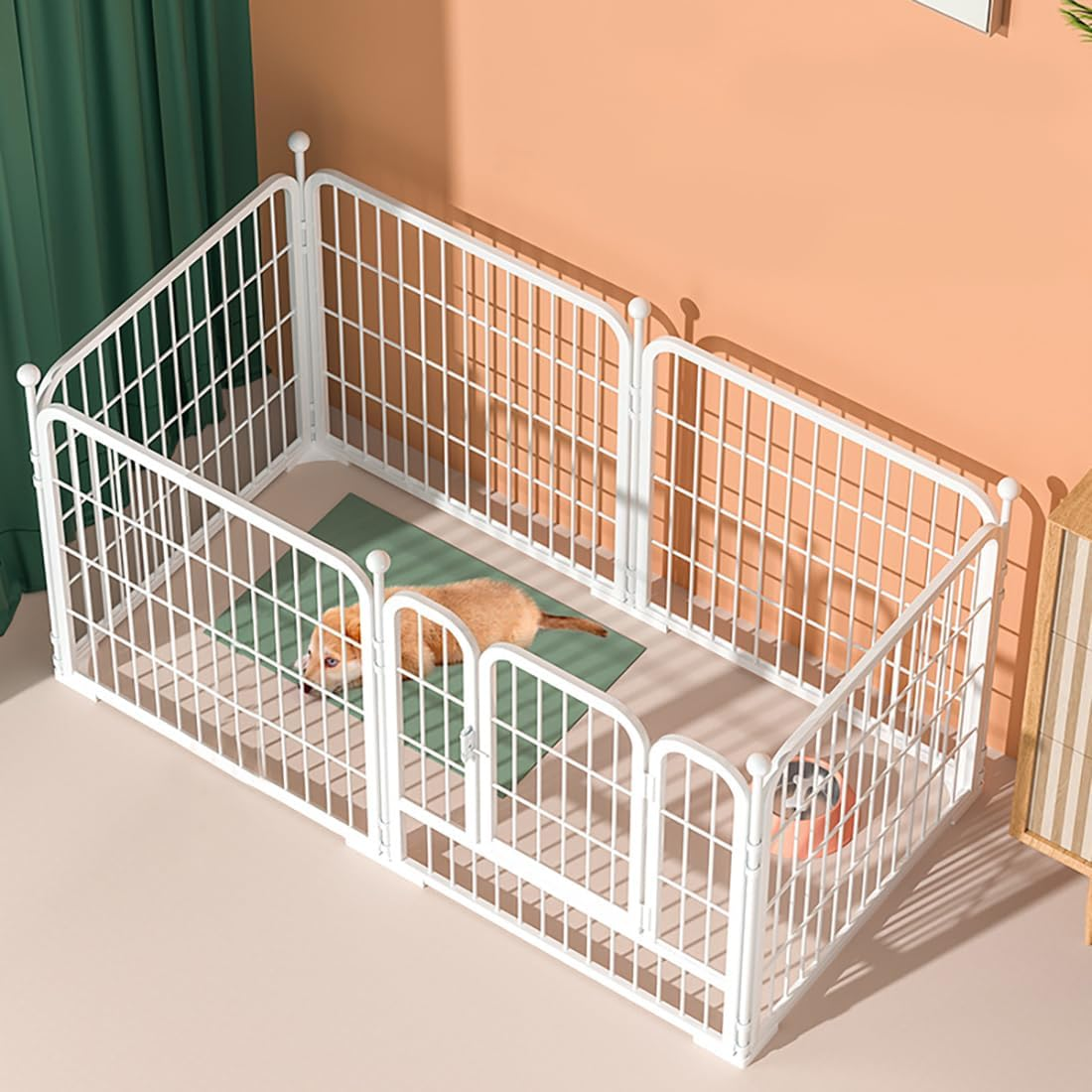 Pet Dog Metal Playpen for Yard, RV Camping, 31 Inch 6 Panels Folding Dog Play Pen Frame for Puppy Cat Rabbit Animal, Outdoor Indoor Cat Dog Enclosure image number 2