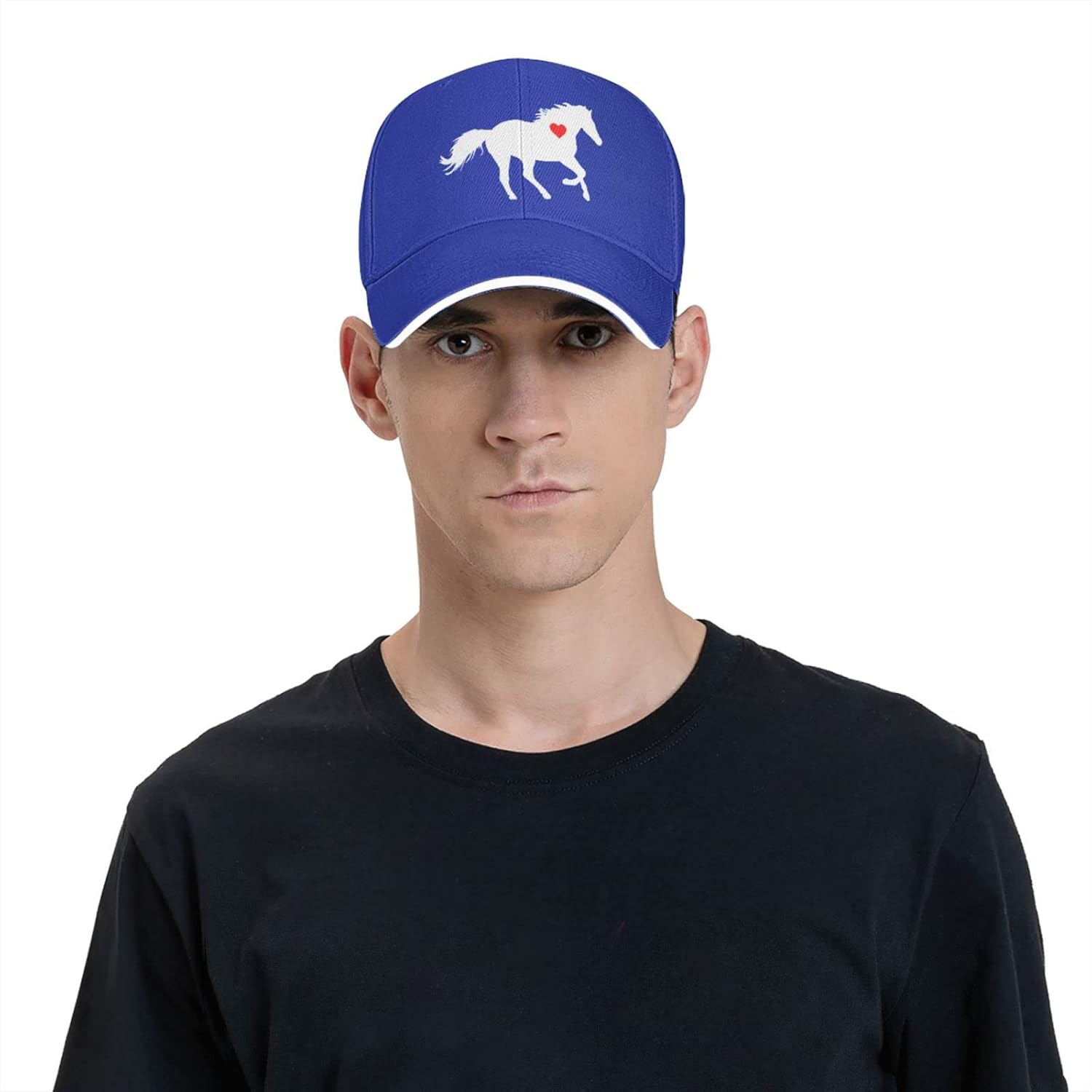 Flyjbs Unisex Running Horse Heart Baseball Hat, Baseball Cap Adjustable Hunting Cap for Men Women